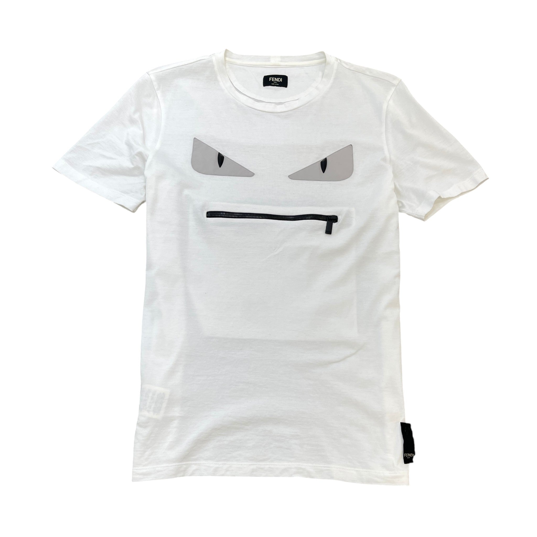 Men's Monster Face T-Shirt White Size S