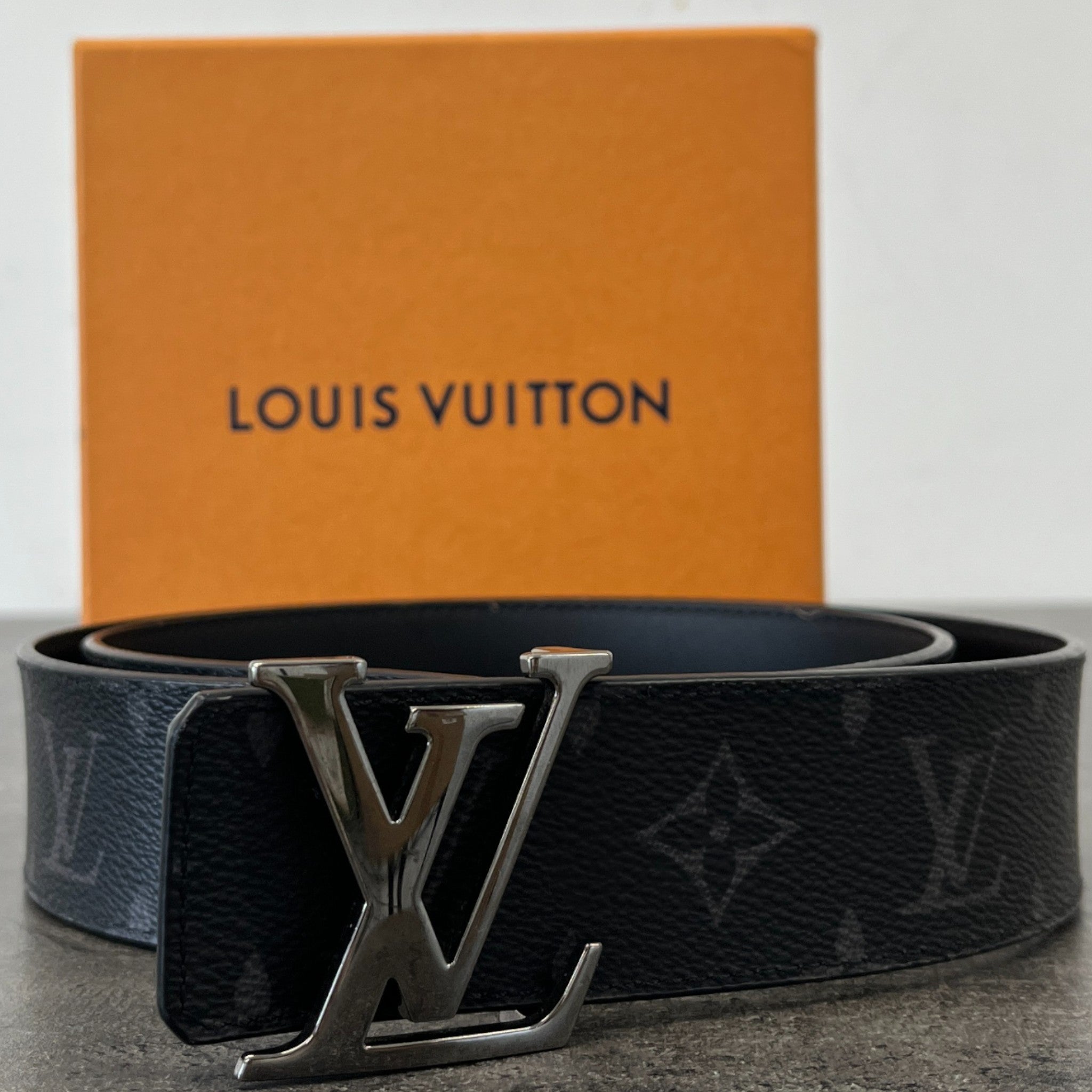 Men's Monogram Eclipse Reversible Belt Black Size Waist 36"