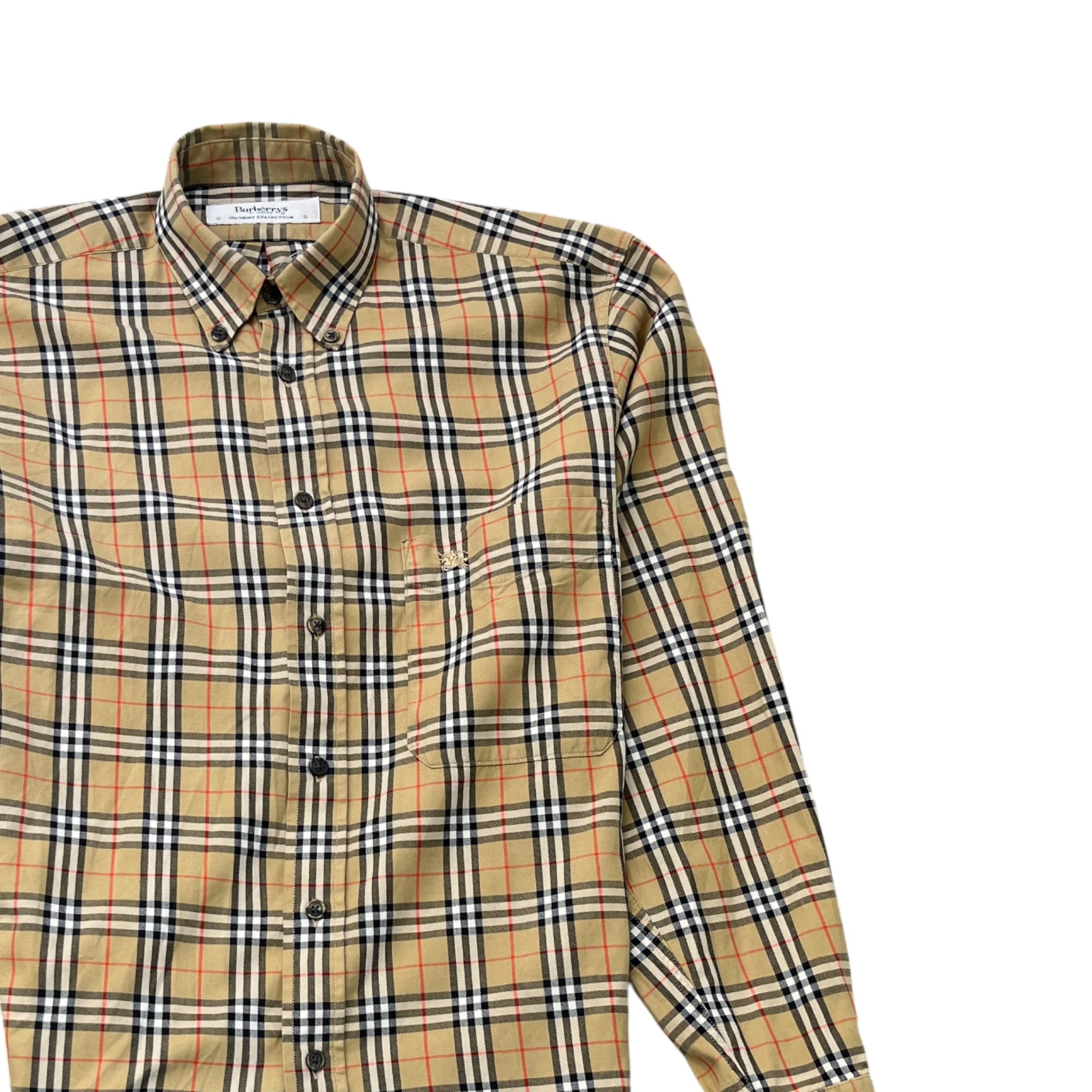 Men's Vintage Nova Check Shirt Tan Size S