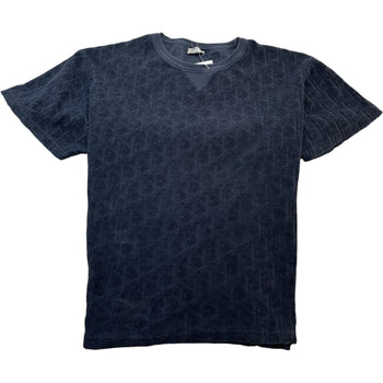 Men's Oblique Towelling T-Shirt Navy Size XXL