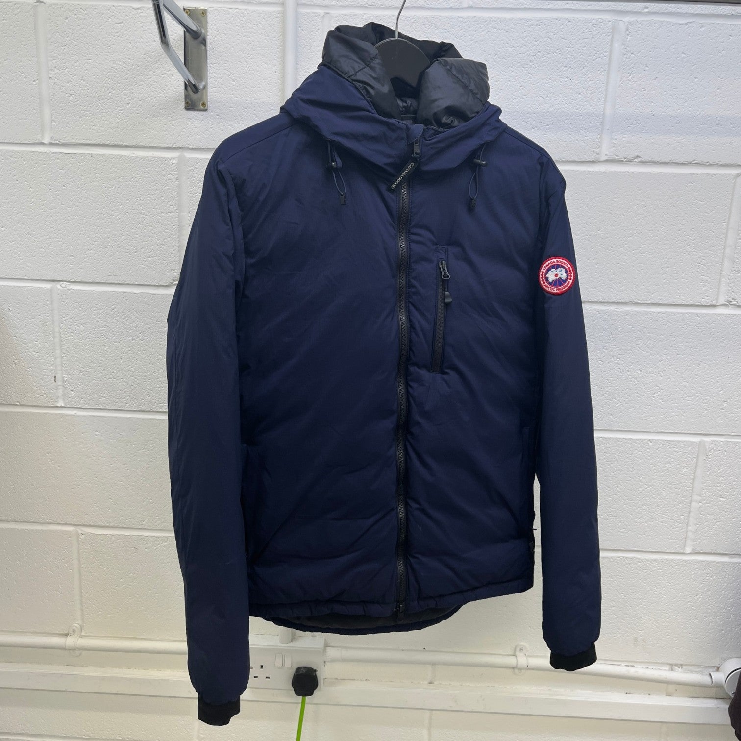 Men's Lodge Hoody Down Jacket Navy Size L