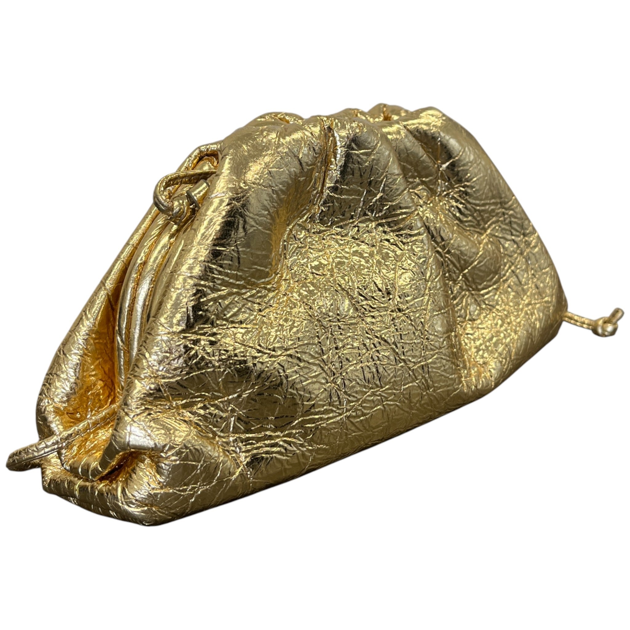 Women's Gathered Pouch Bag Gold