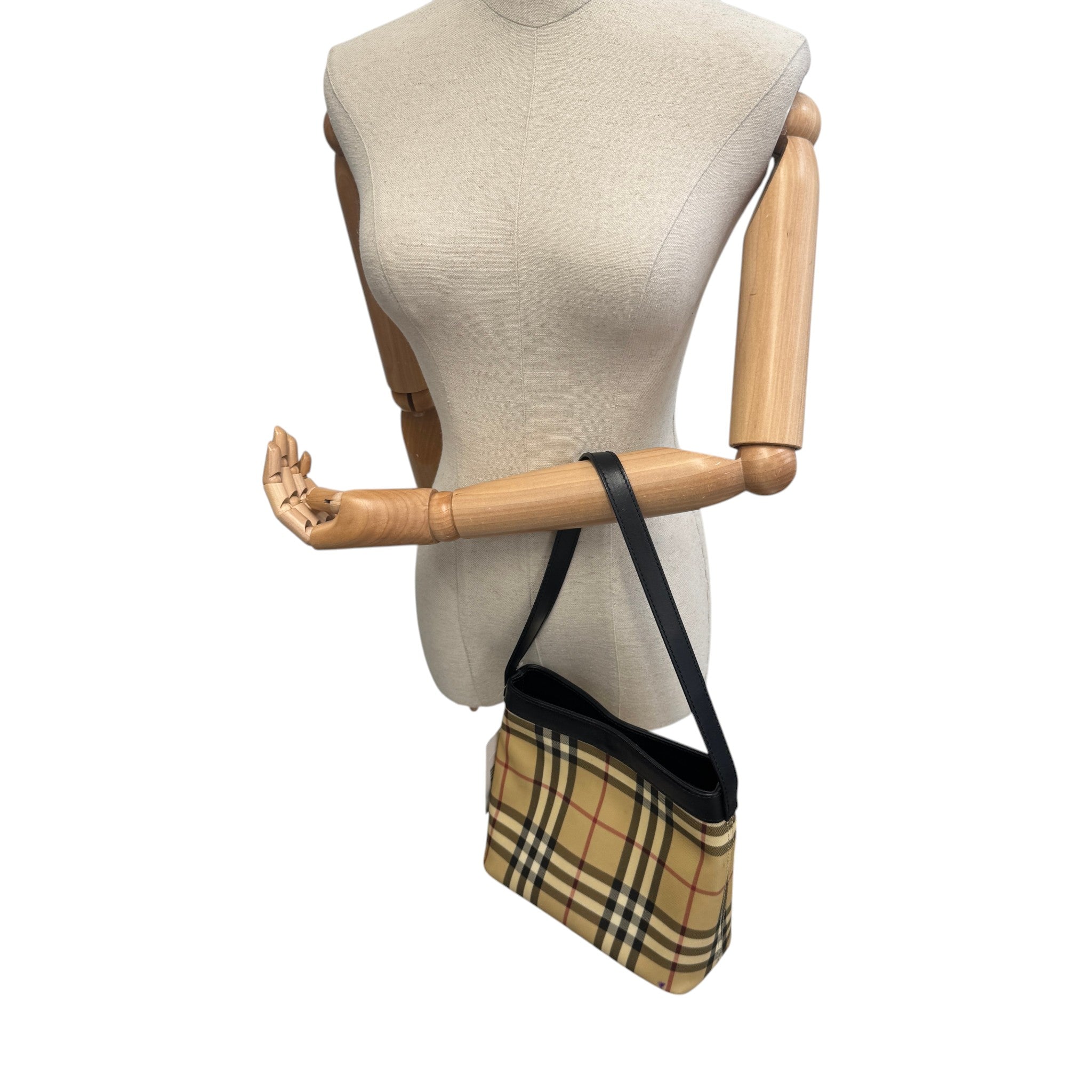Women's Small Check Print Bag Beige