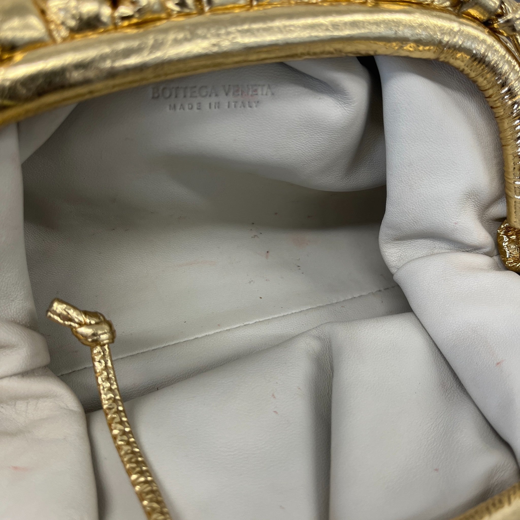 Women's Gathered Pouch Bag Gold