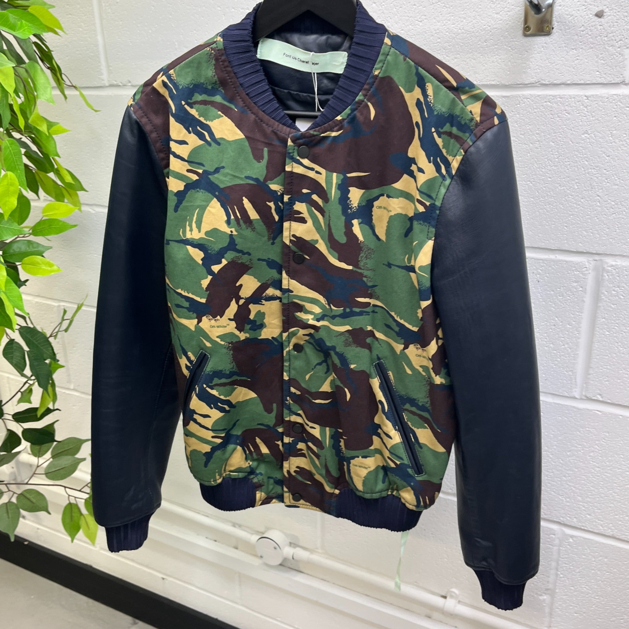 Men's The End Camo Bomber Jacket Khaki Size M