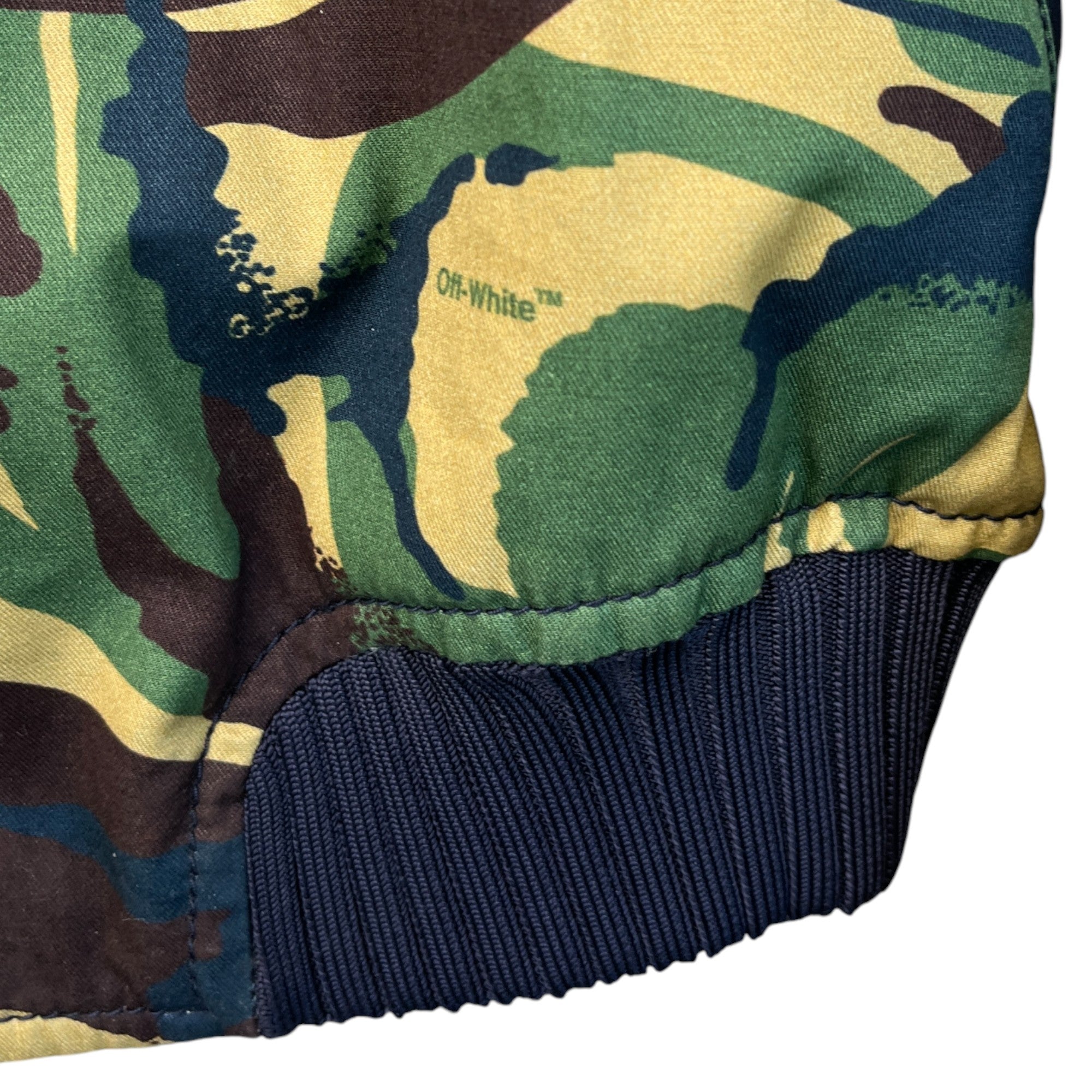 Men's The End Camo Bomber Jacket Khaki Size M