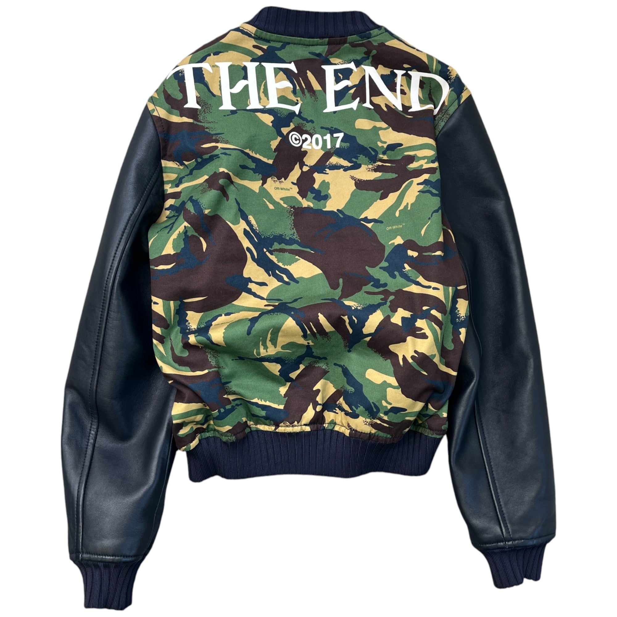 Men's The End Camo Bomber Jacket Khaki Size M