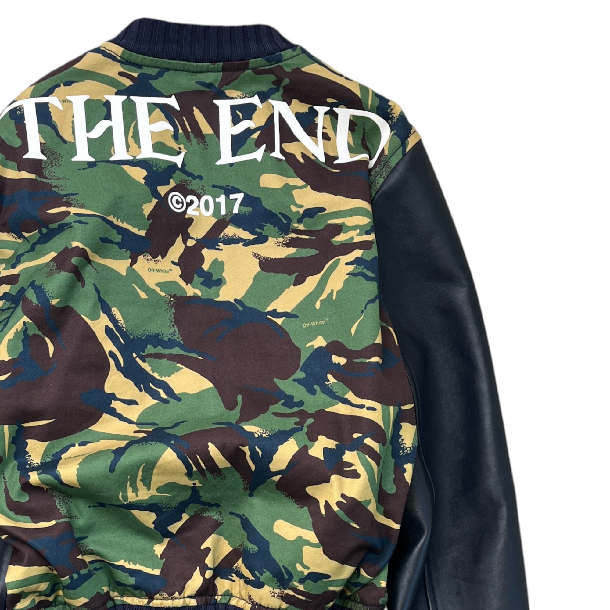 Men's The End Camo Bomber Jacket Khaki Size M