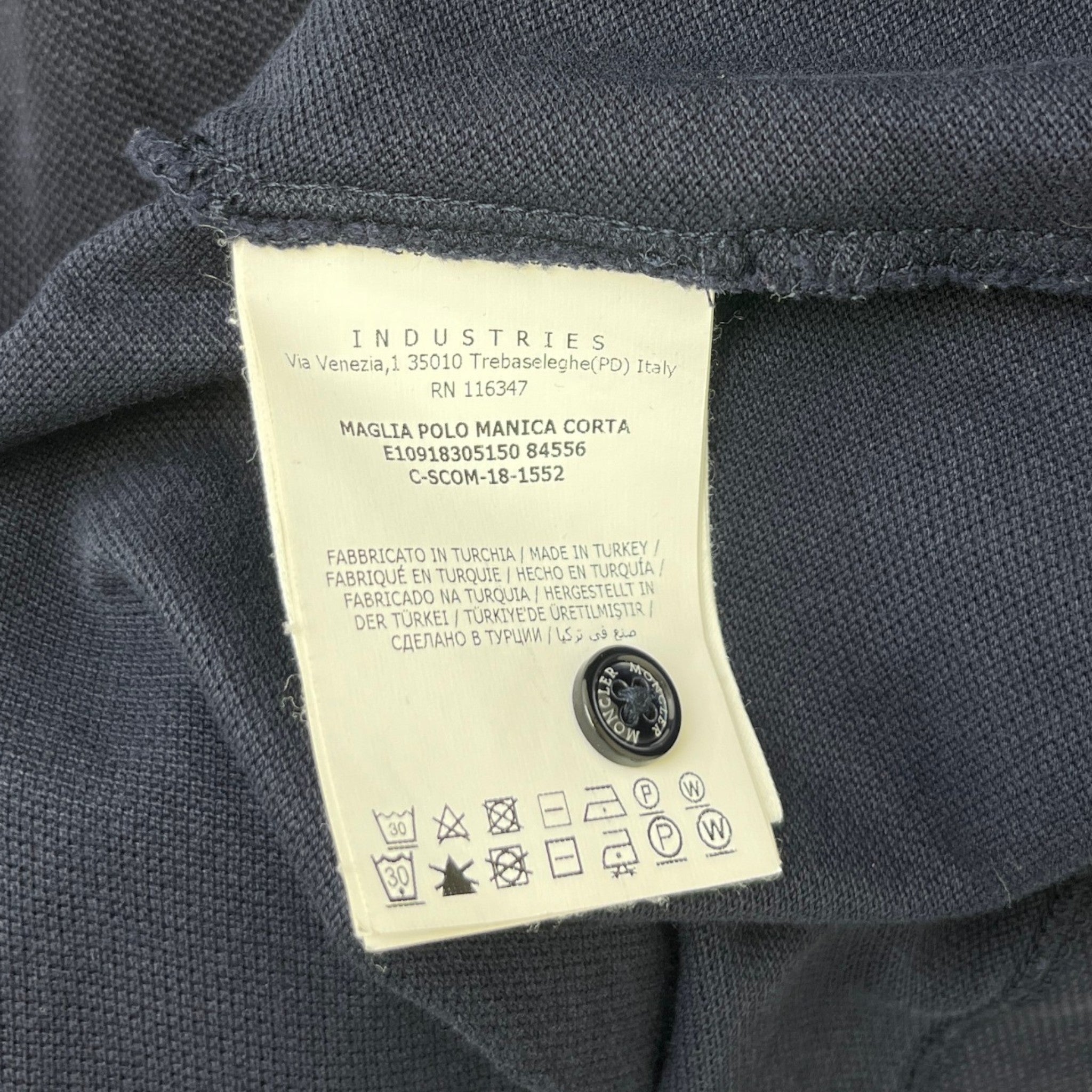 Men's Maglia Polo Shirt Navy Size M