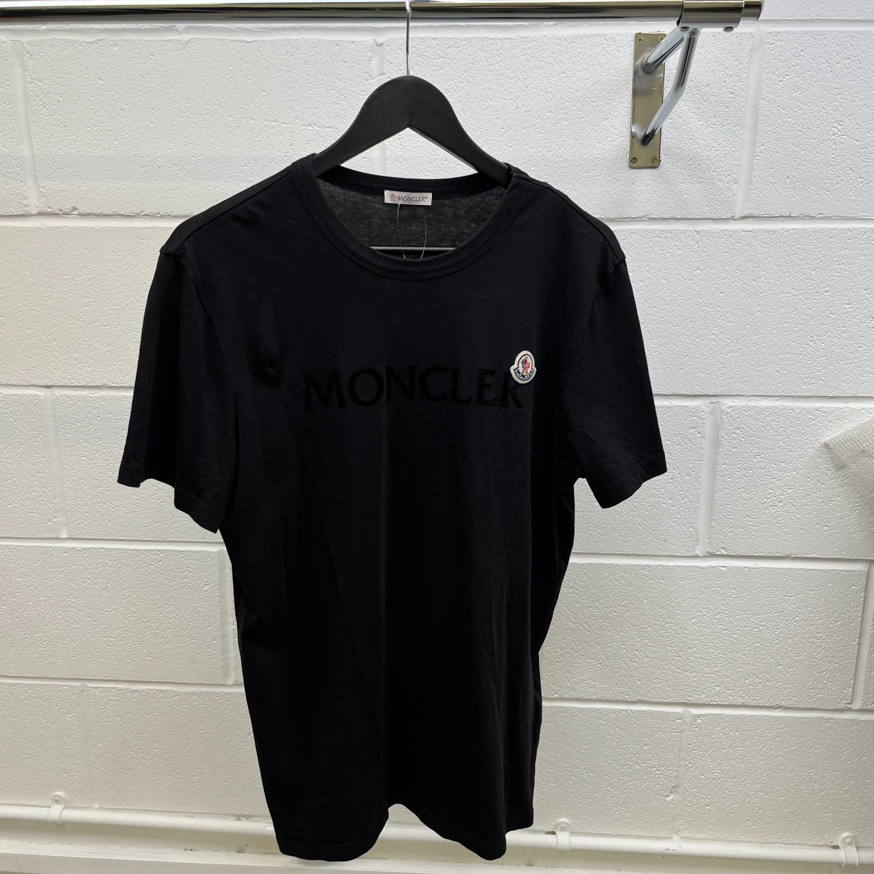 Men's Flocked Logo T-Shirt Black Size M