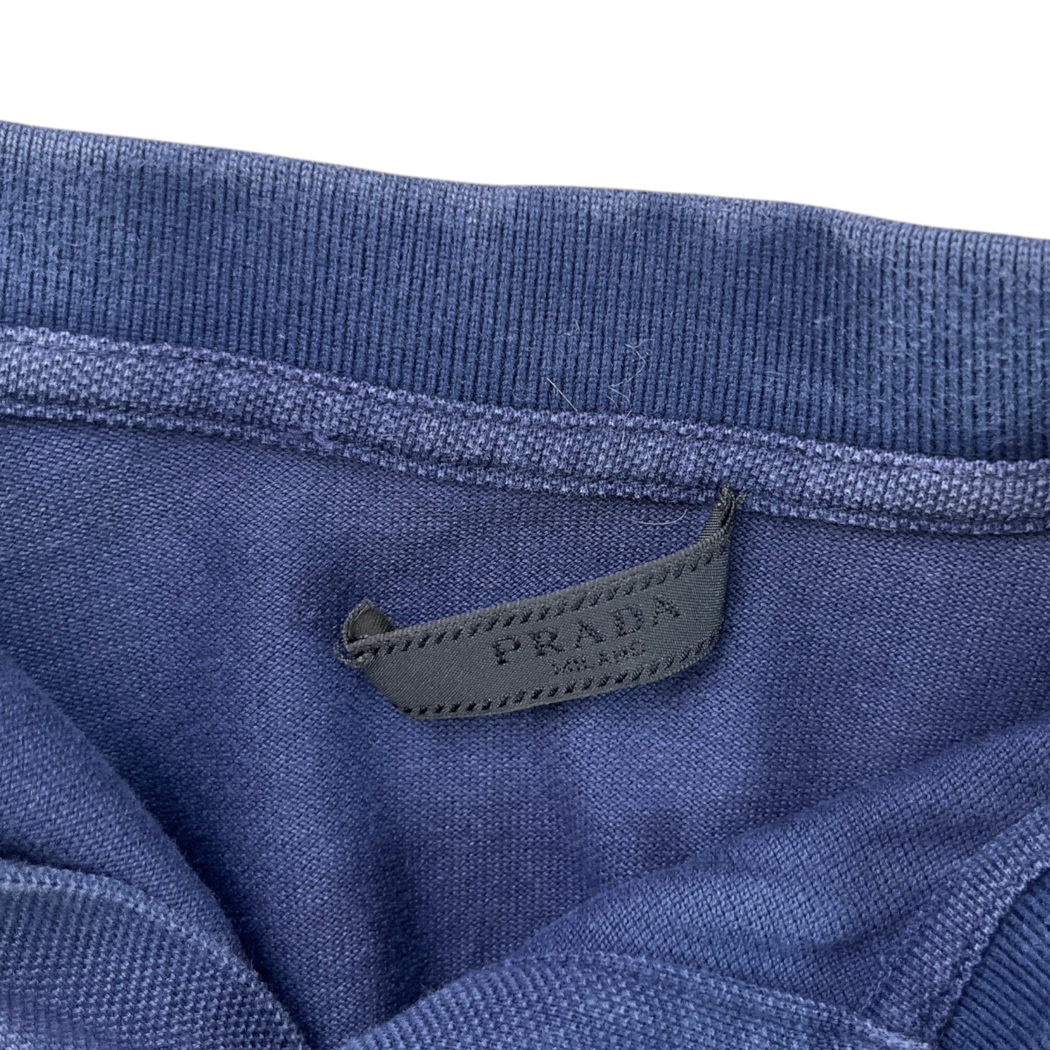 Men's Plaque Logo Polo Shirt Blue Size M