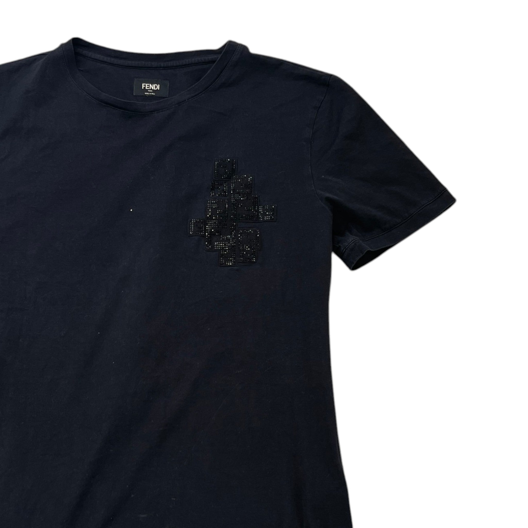 Men's Embellished Logo T-Shirt Black Size L