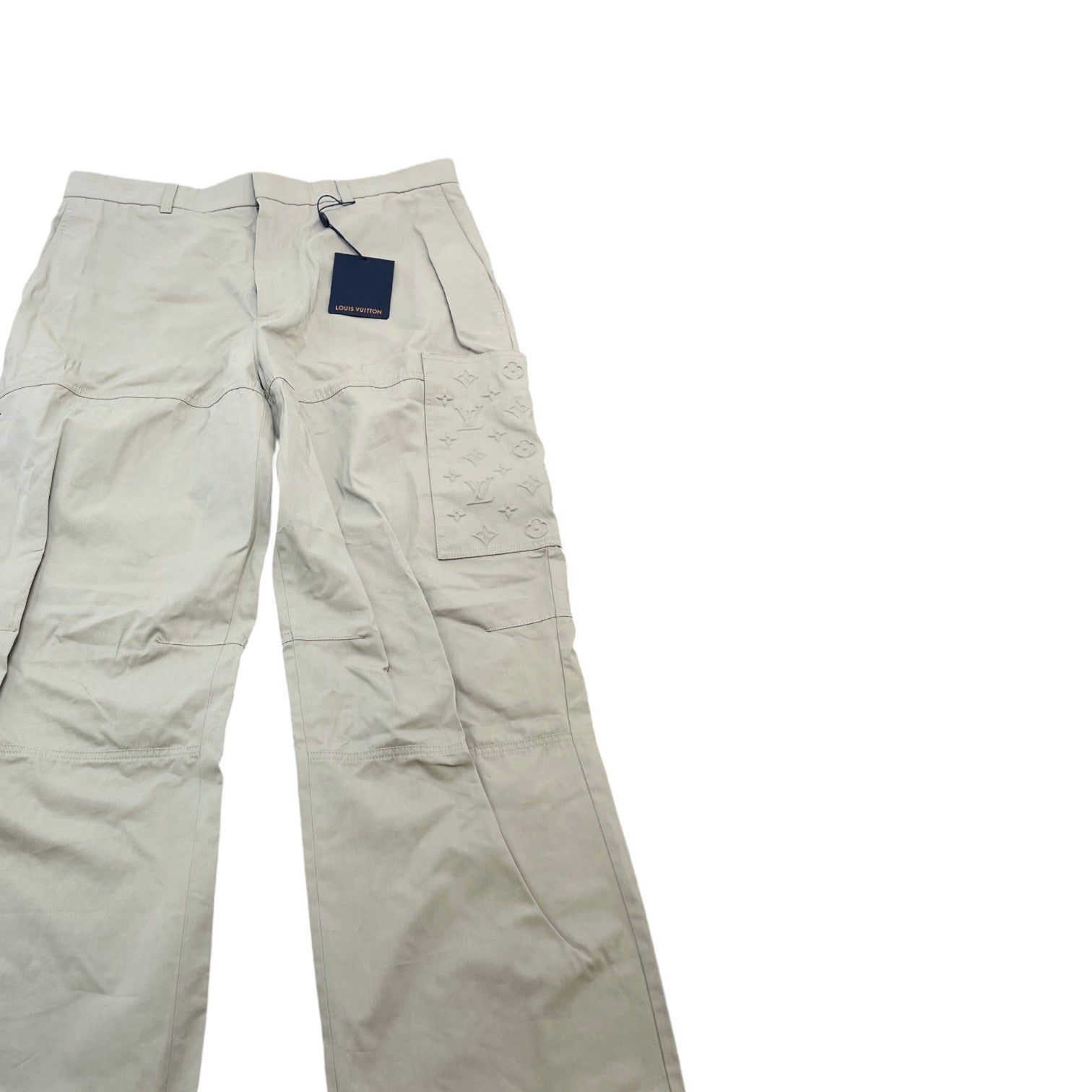 Men's Embossed Monogram Trousers Beige Size IT 52 / UK 36