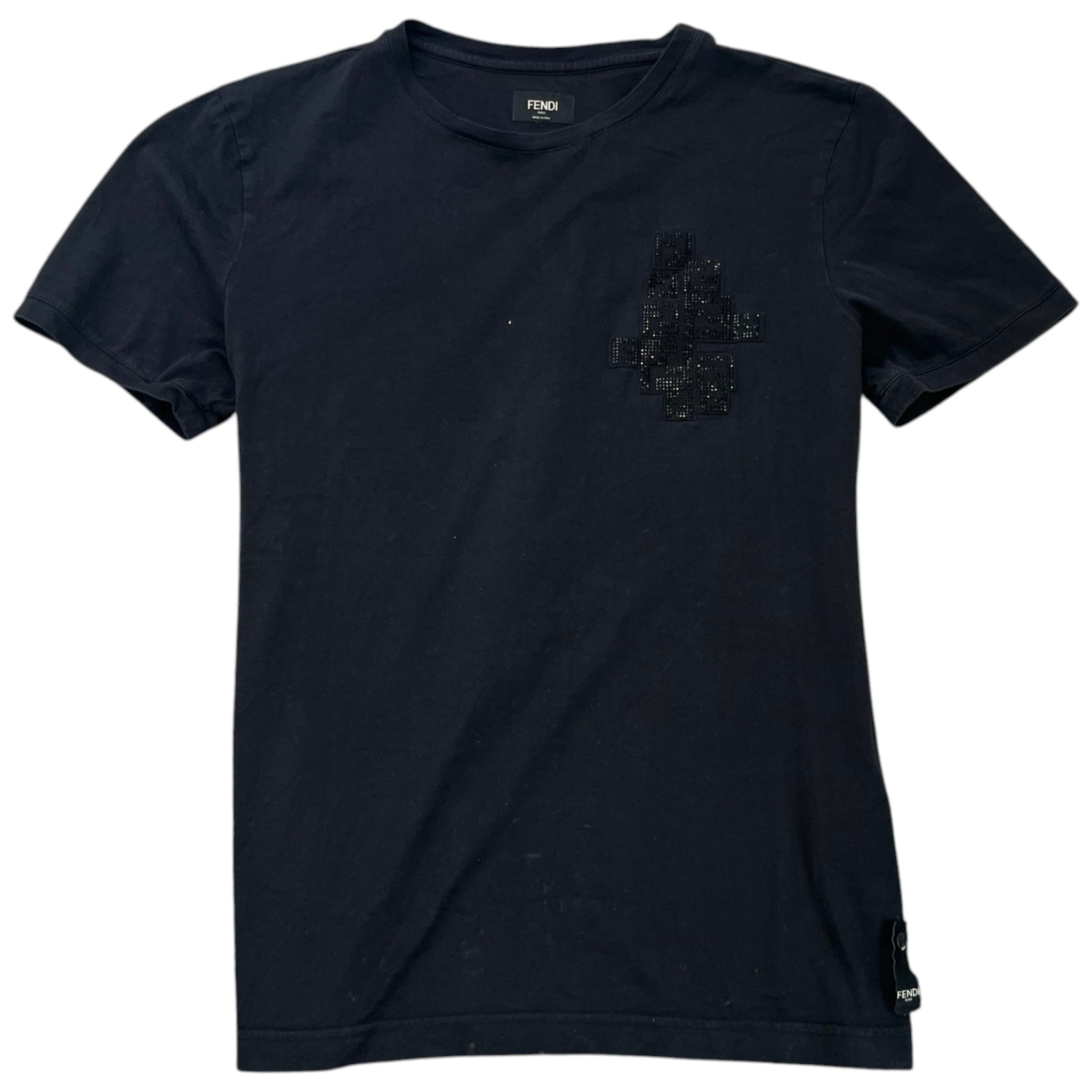 Men's Embellished Logo T-Shirt Black Size L