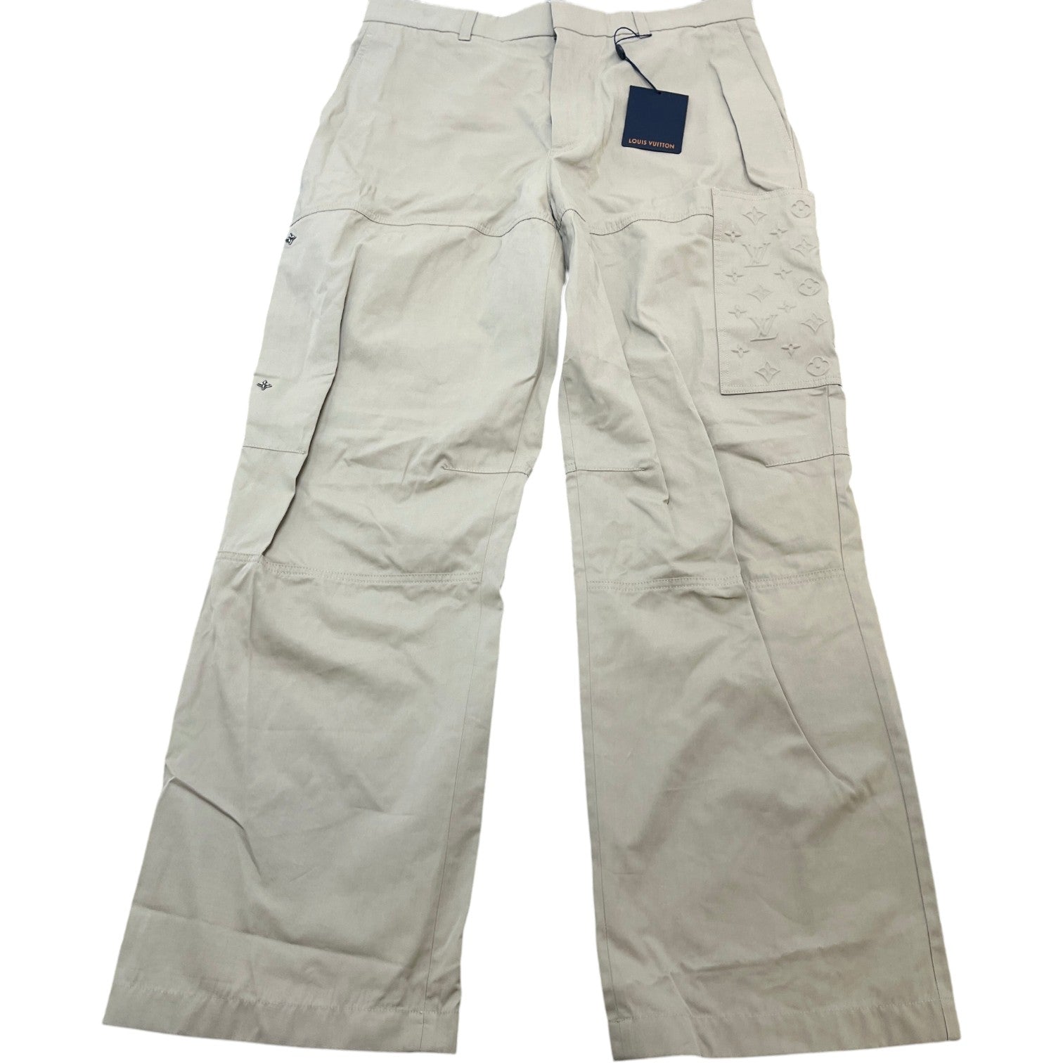 Men's Embossed Monogram Trousers Beige Size IT 52 / UK 36