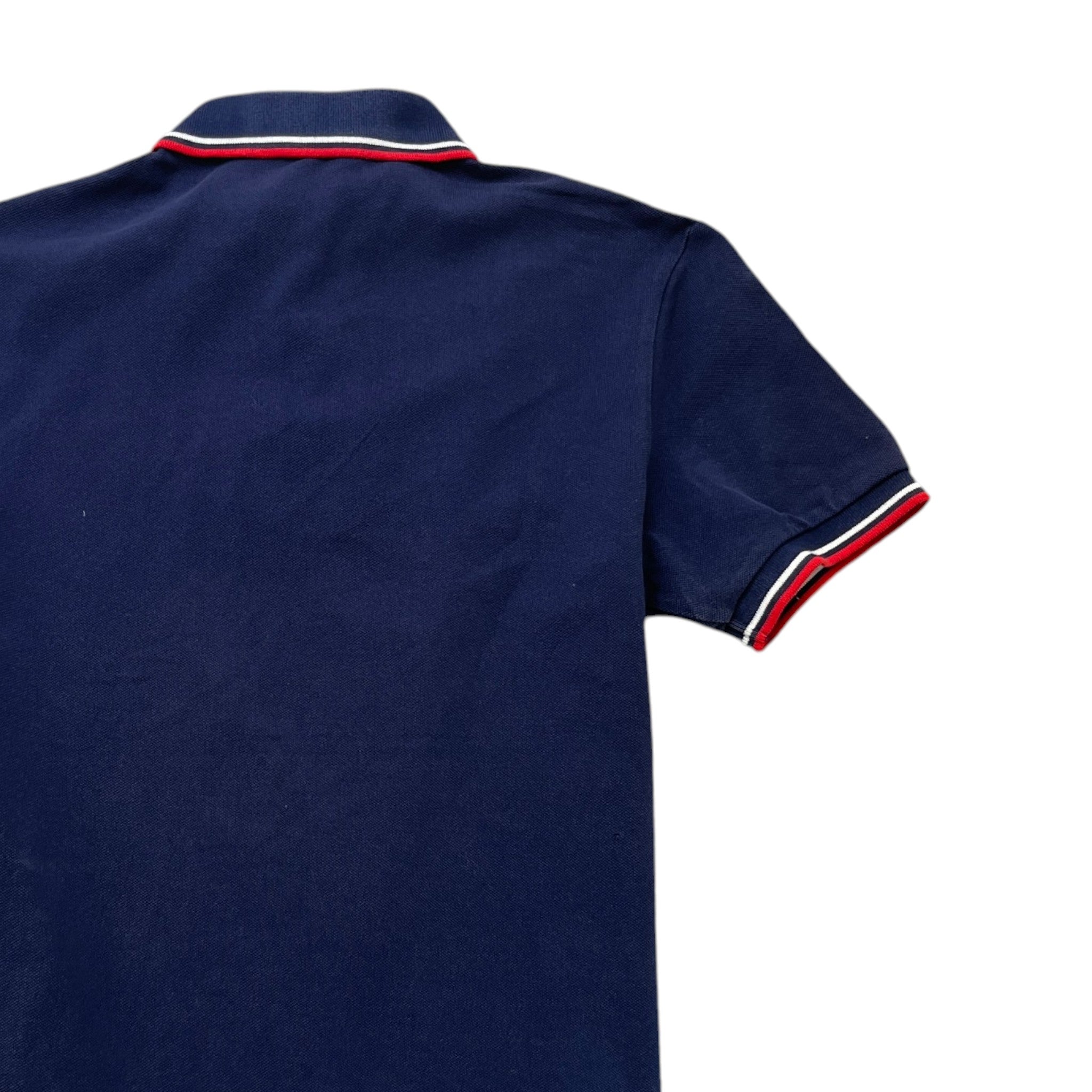 Men's Plaque Logo Polo Shirt Blue Size M