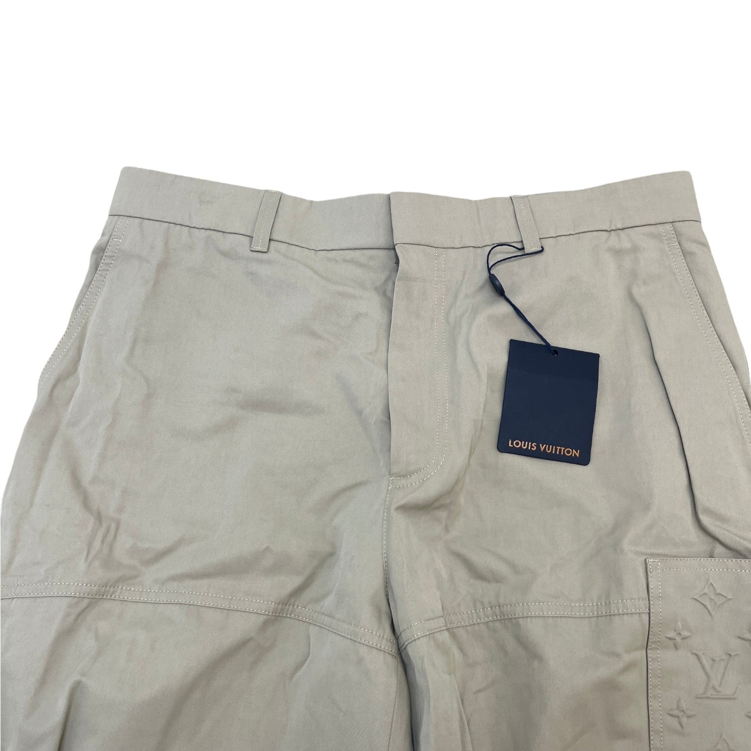 Men's Embossed Monogram Trousers Beige Size IT 52 / UK 36