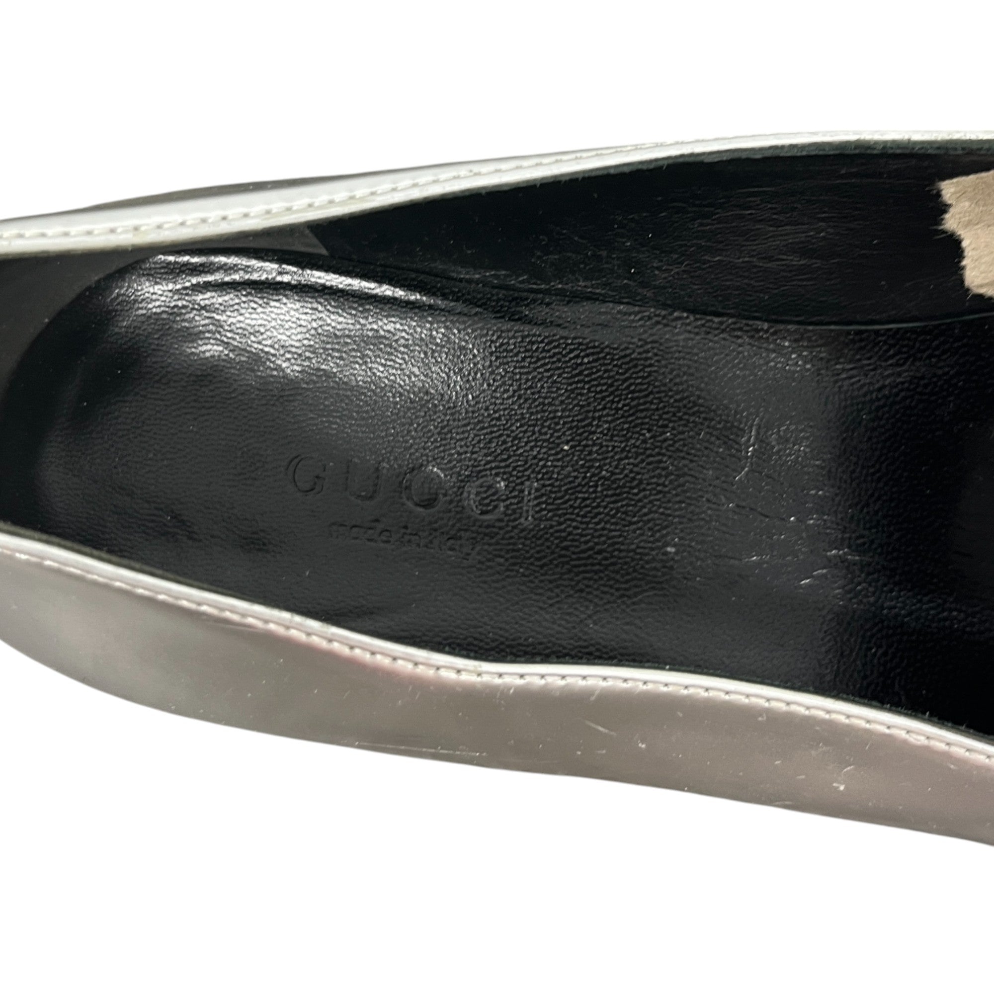 Women's Metalic Horsebit Loafers Silver Size EU 36 / UK 3