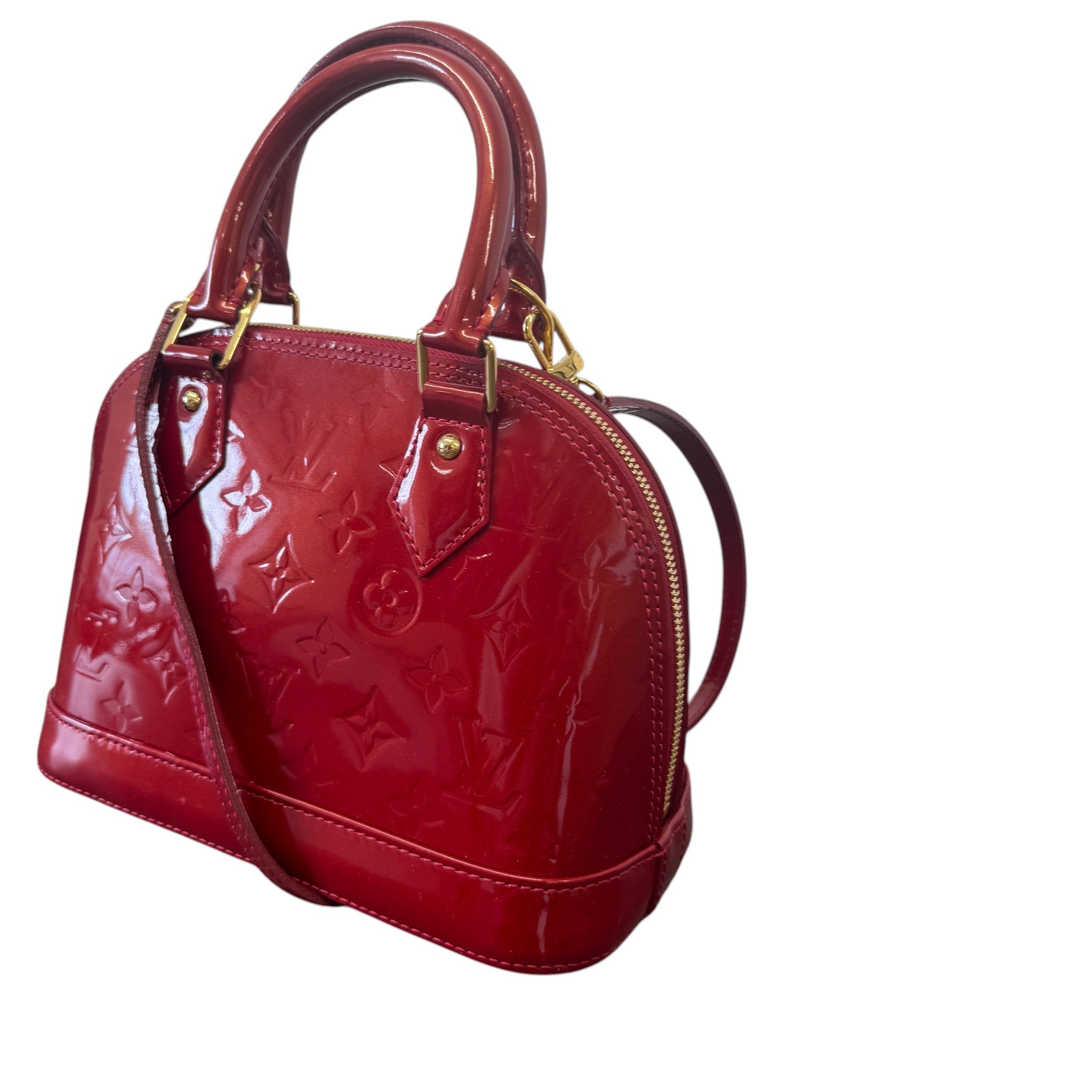 Women's Monogram Vernis Alma Bb Handbag Red
