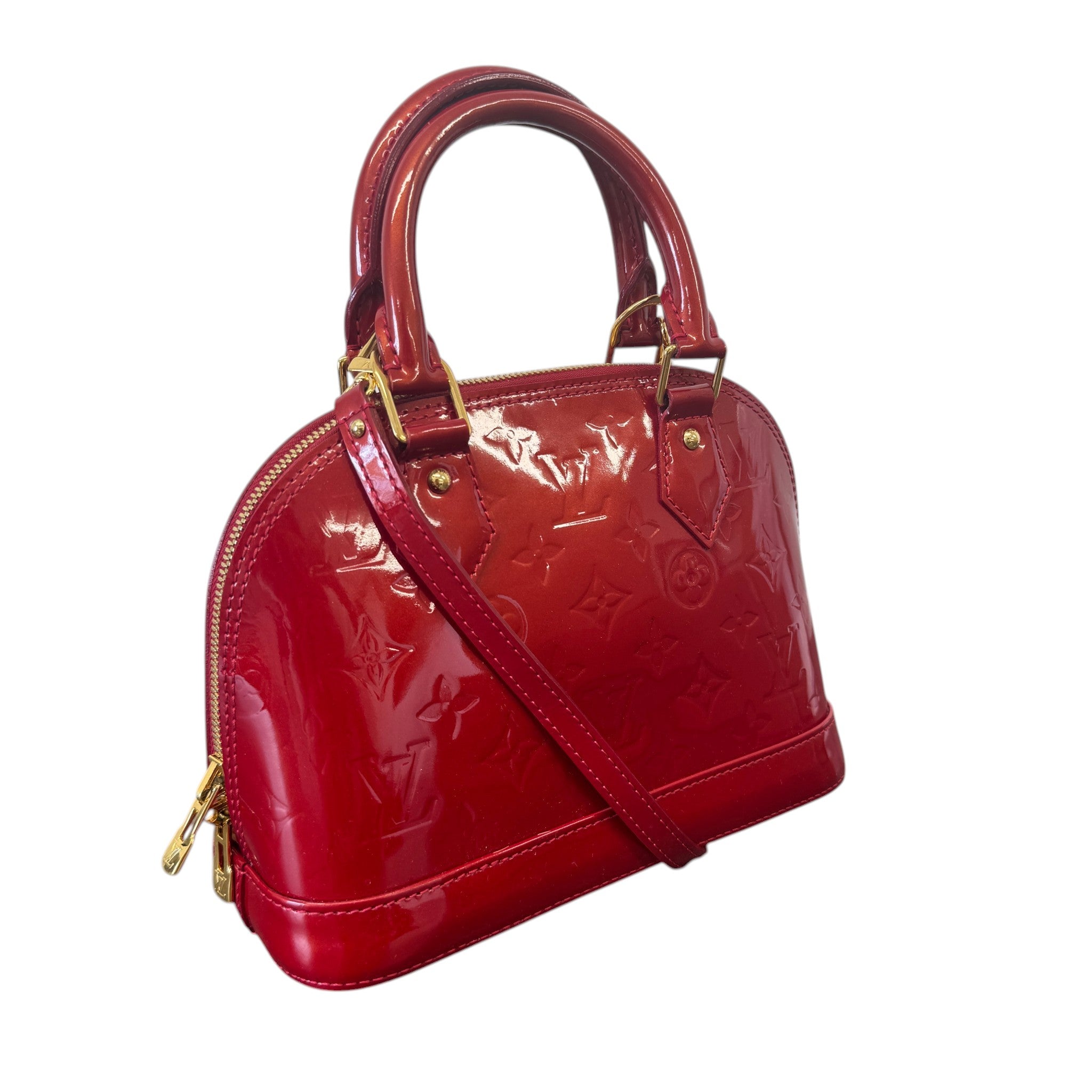 Women's Monogram Vernis Alma Bb Handbag Red