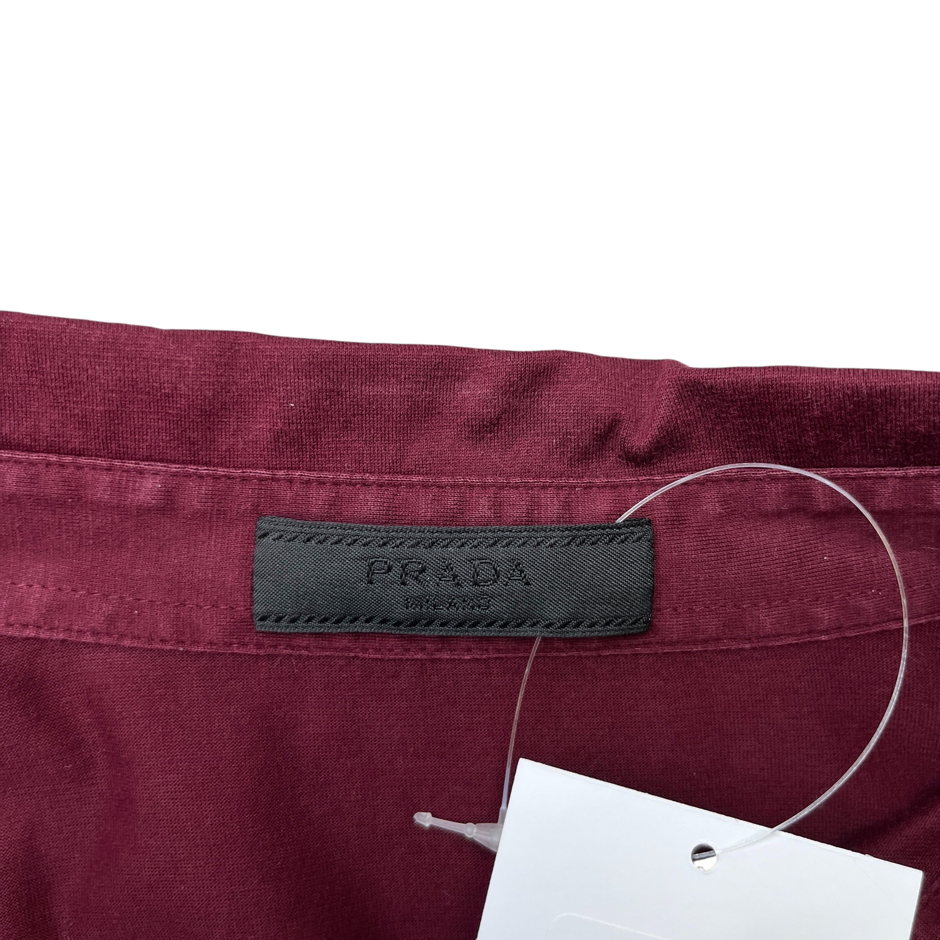 Men's Embroidered Logo Polo Shirt Burgundy Size L