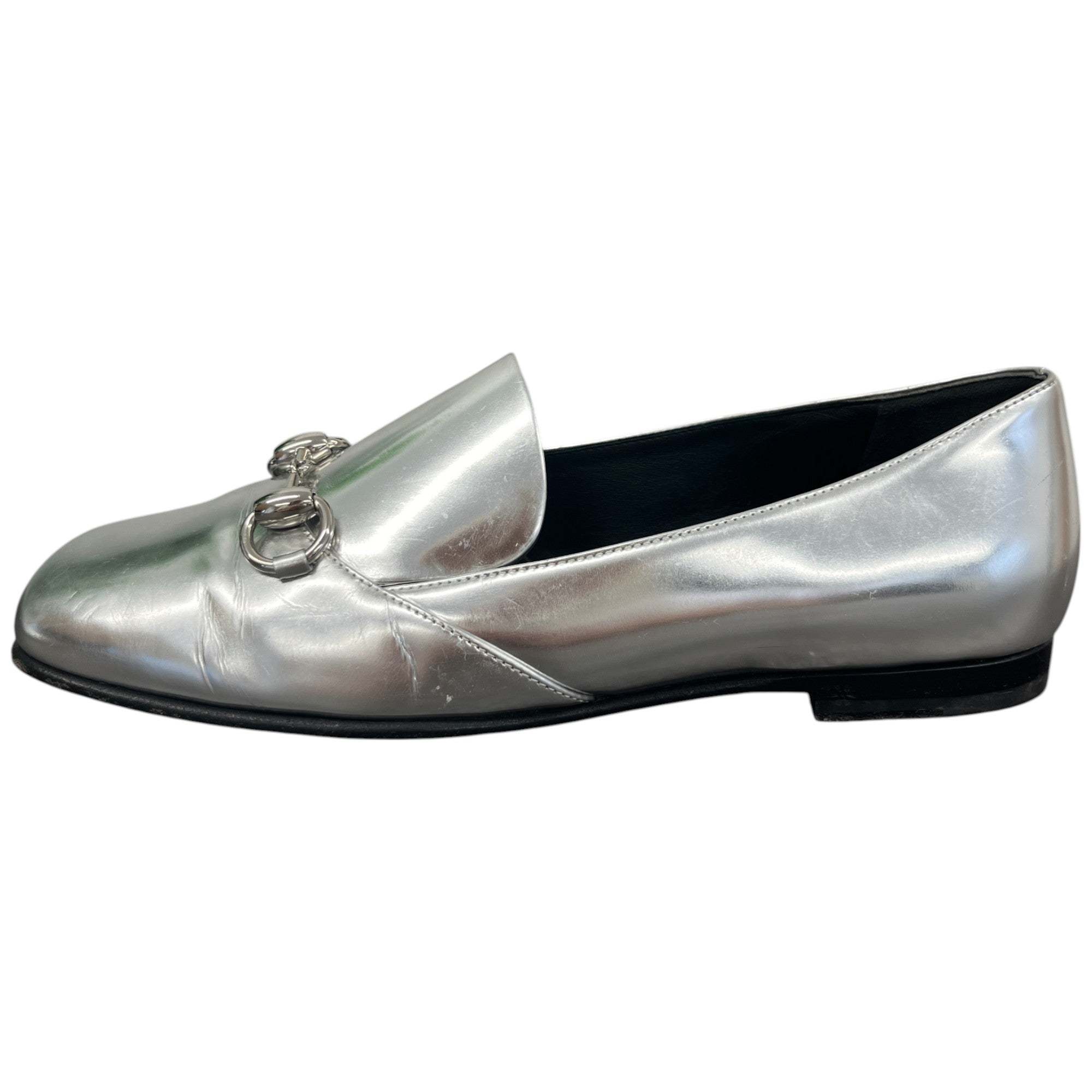 Women's Metalic Horsebit Loafers Silver Size EU 36 / UK 3