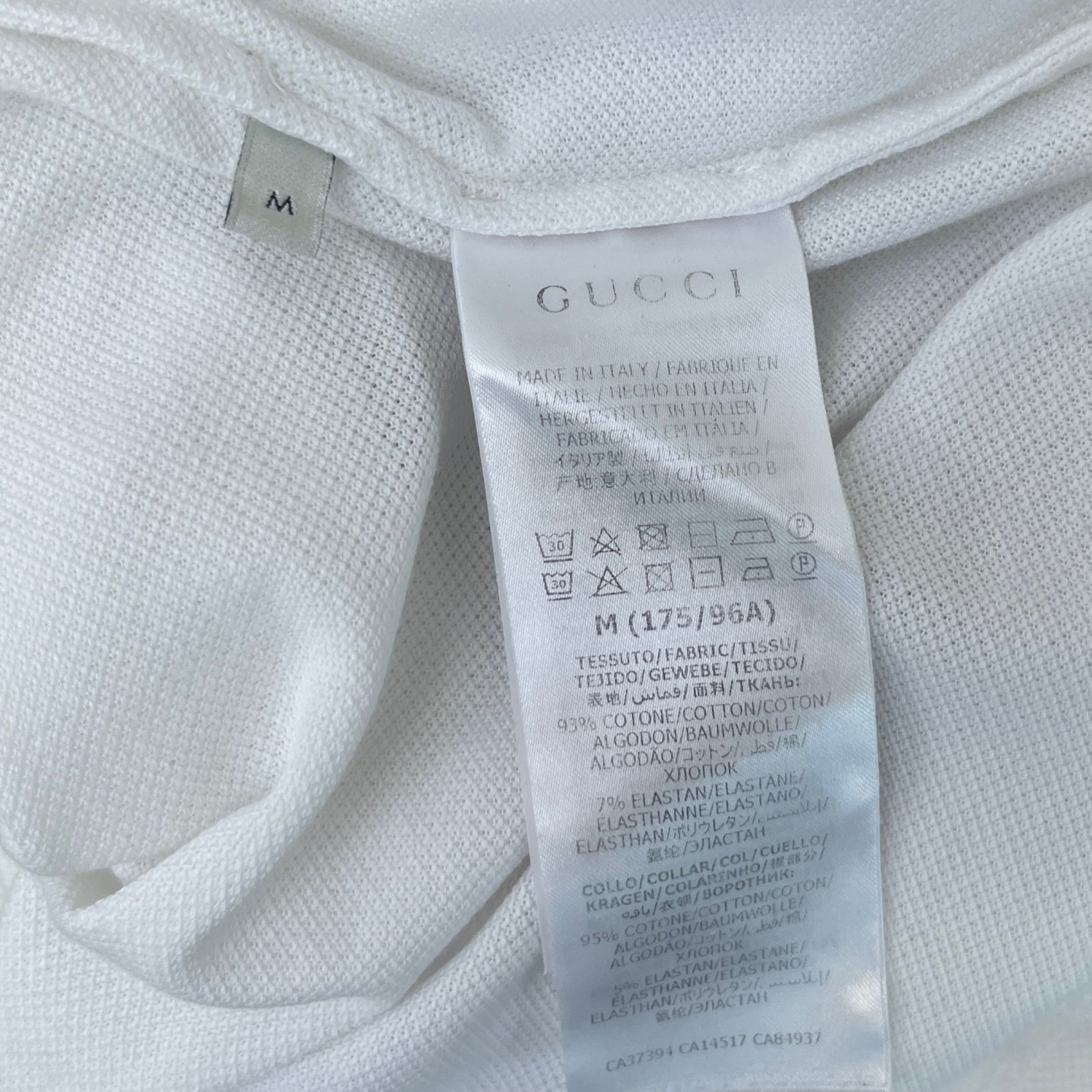 Men's Tape Logo Polo Shirt White Size M