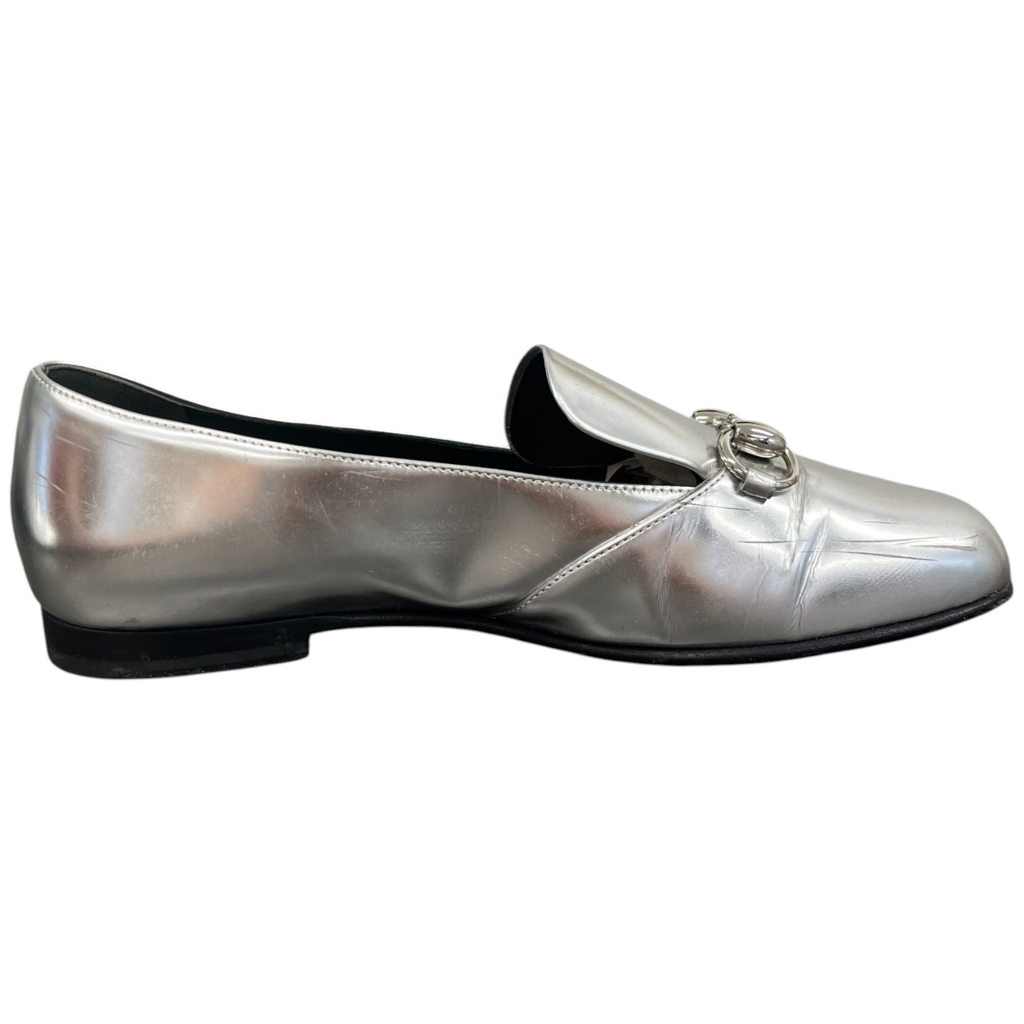 Women's Metalic Horsebit Loafers Silver Size EU 36 / UK 3
