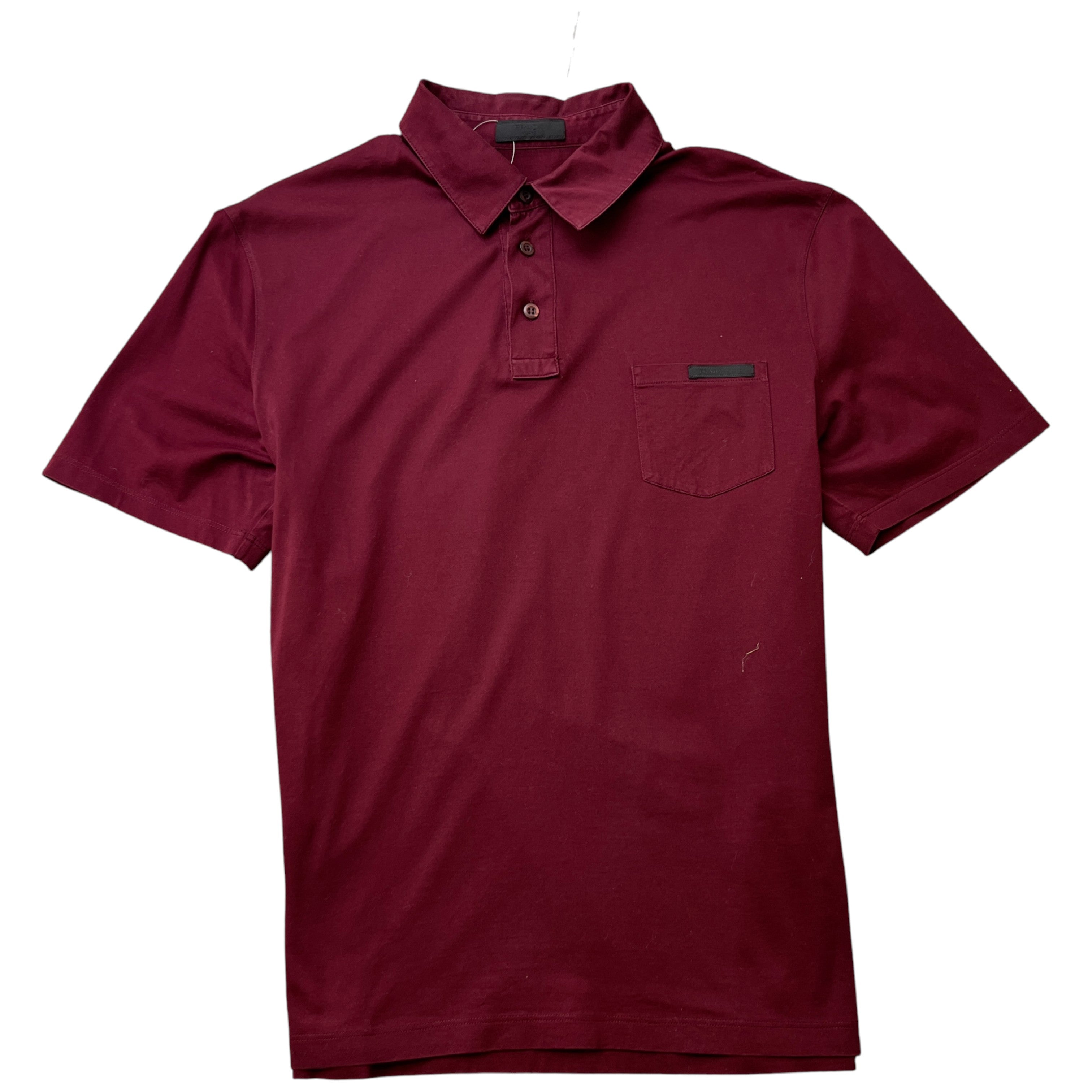 Men's Embroidered Logo Polo Shirt Burgundy Size L