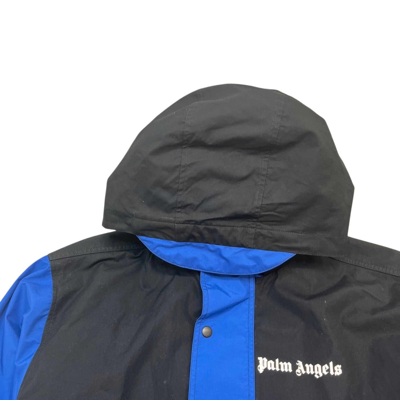 Men's Logo Print Track Down Jacket Blue Size S