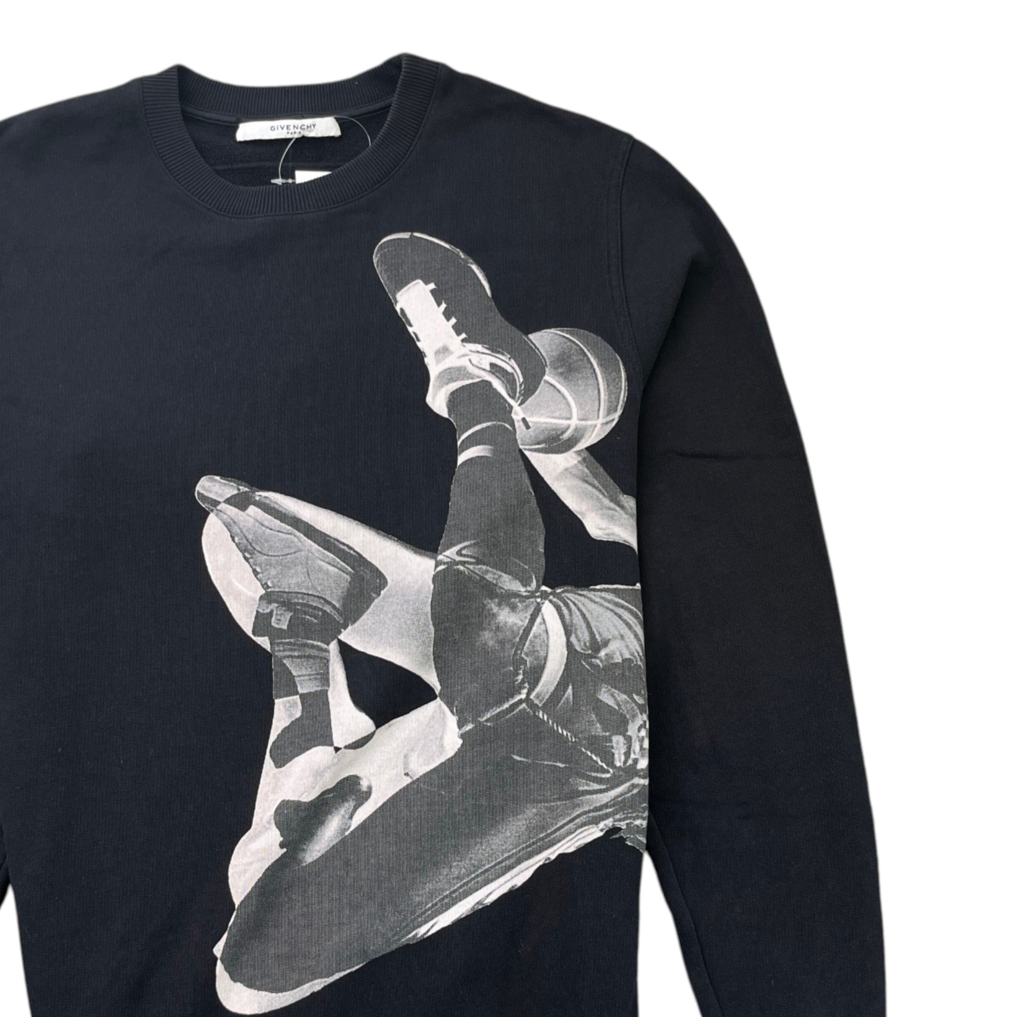 Men's Basketball Star Print Sweatshirt Black Size S