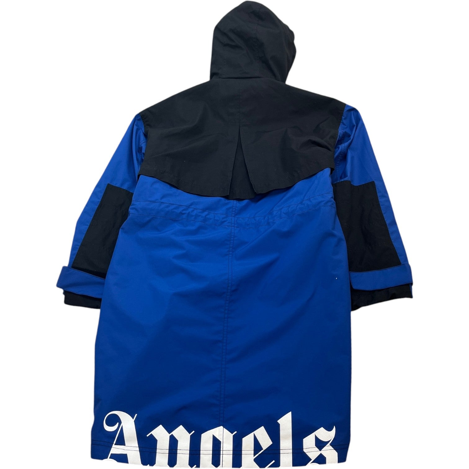 Men's Logo Print Track Down Jacket Blue Size S