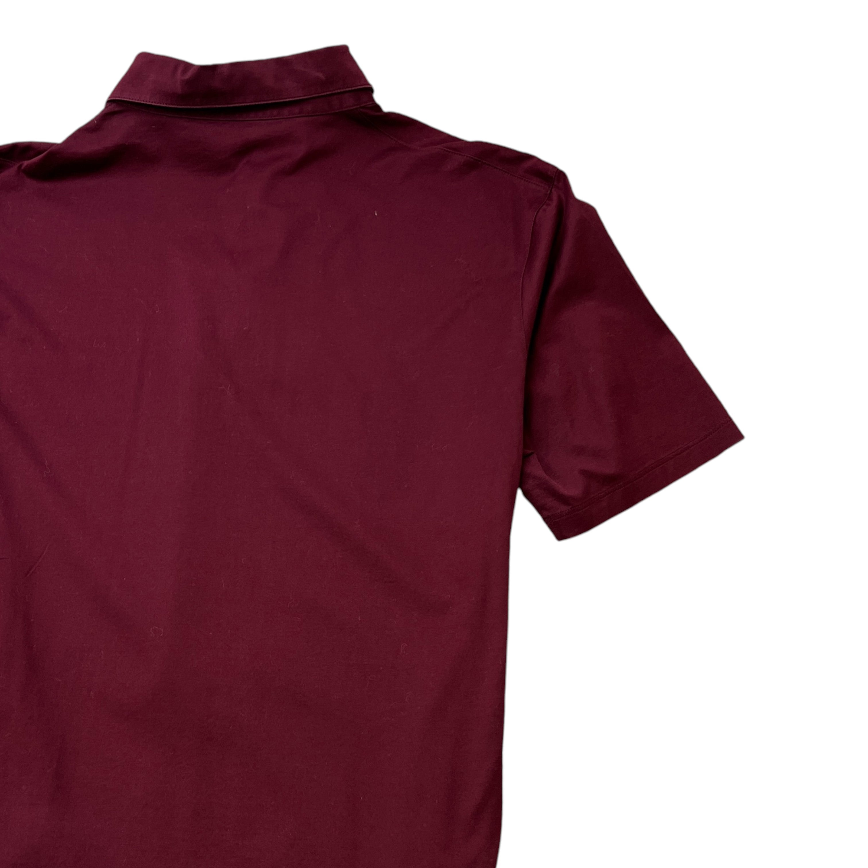Men's Embroidered Logo Polo Shirt Burgundy Size L