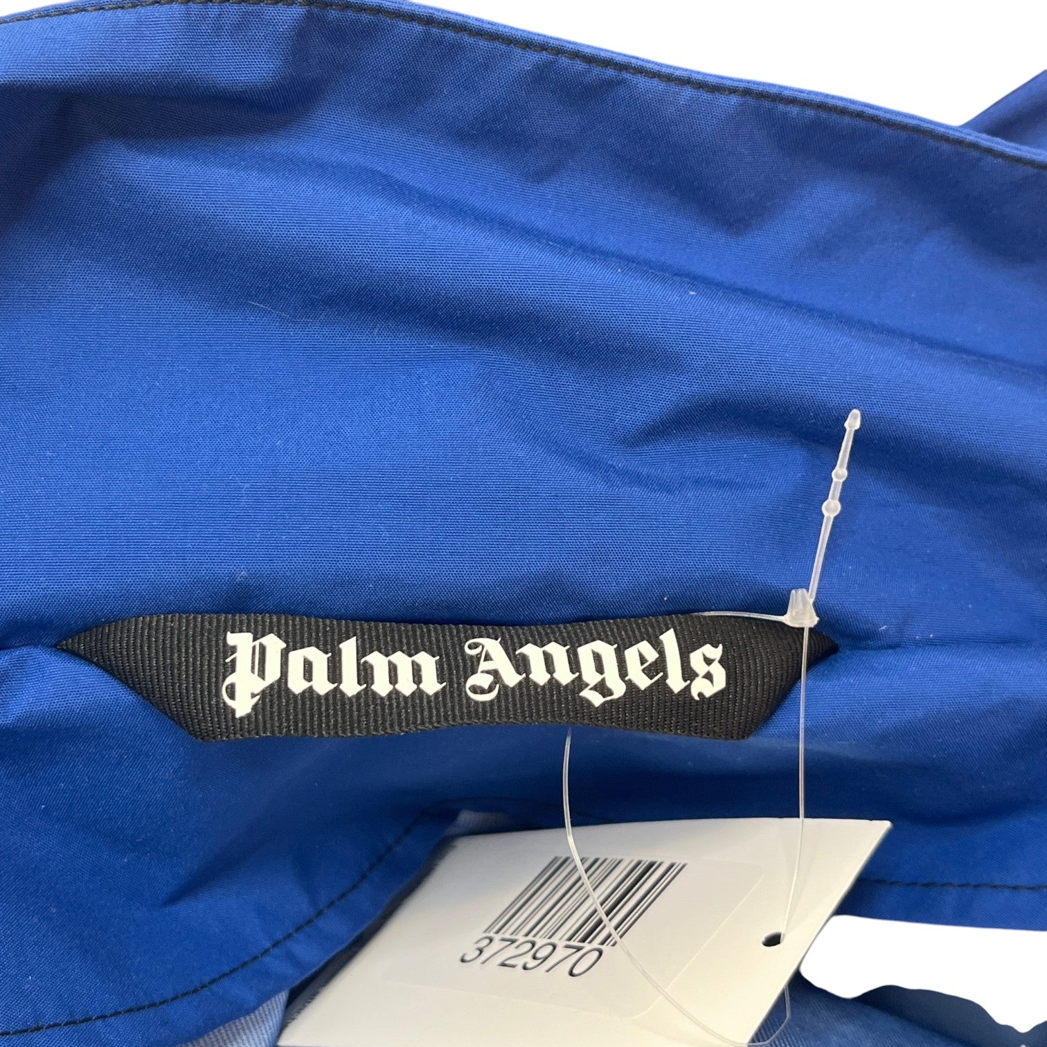 Men's Logo Print Track Down Jacket Blue Size S