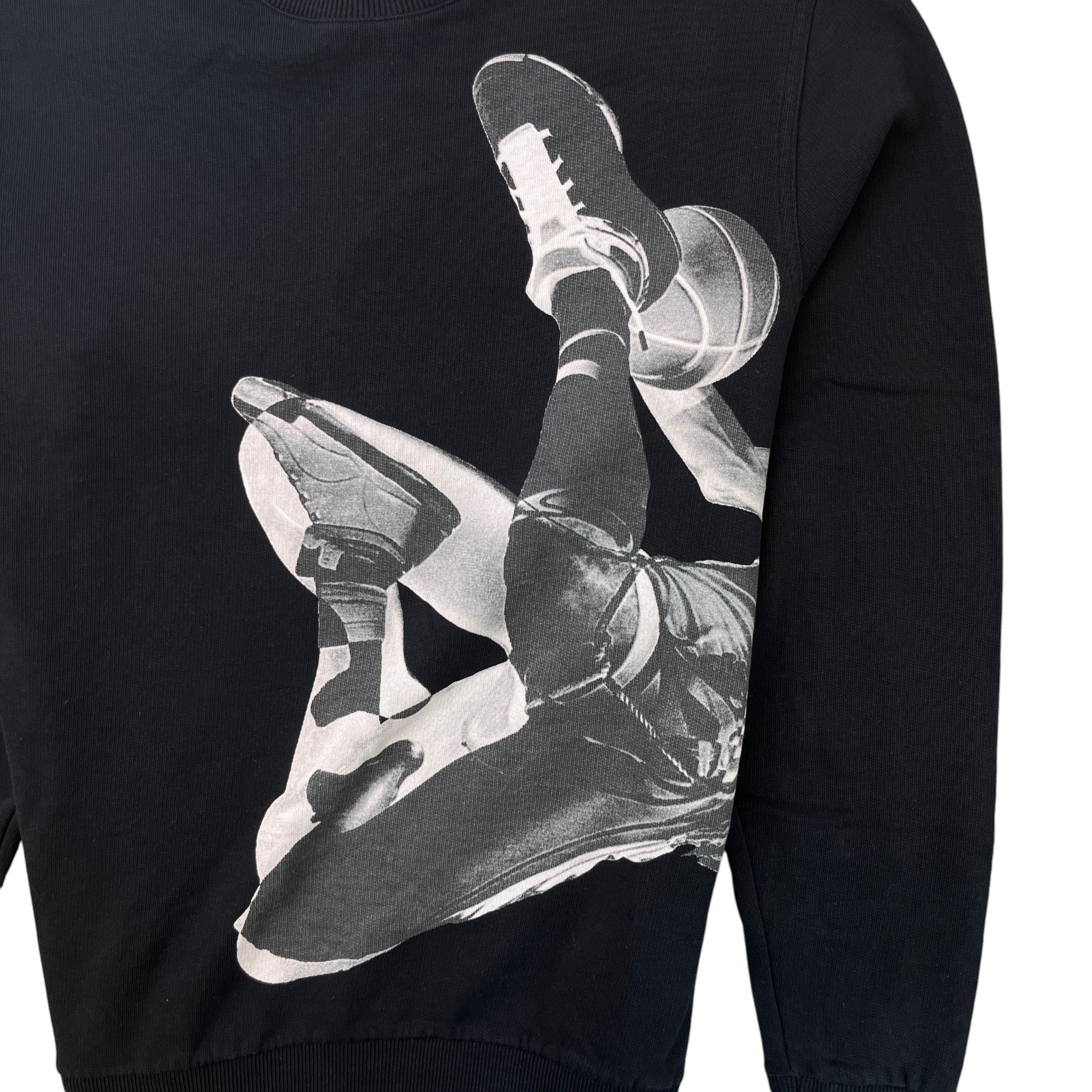 Men's Basketball Star Print Sweatshirt Black Size S