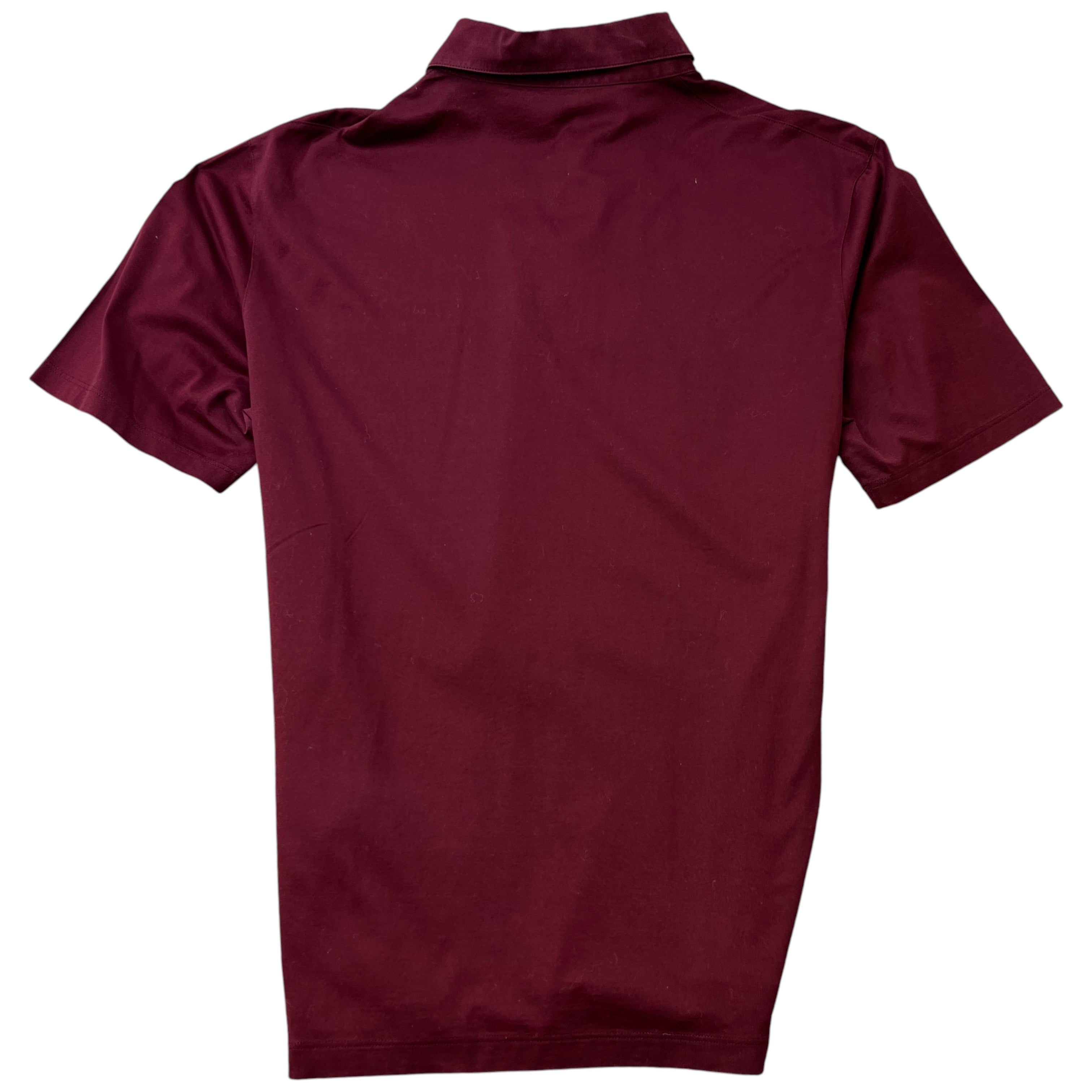 Men's Embroidered Logo Polo Shirt Burgundy Size L