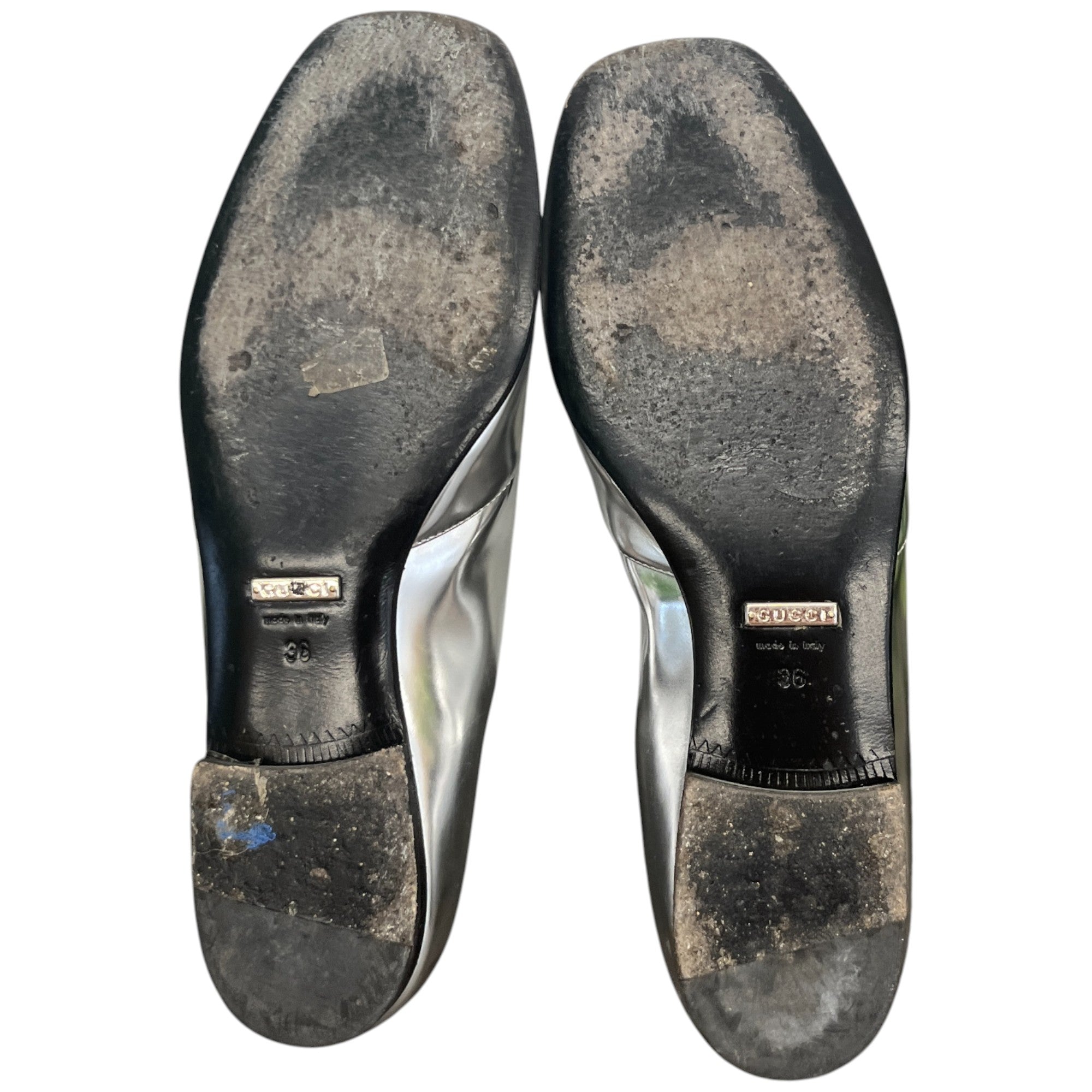 Women's Metalic Horsebit Loafers Silver Size EU 36 / UK 3