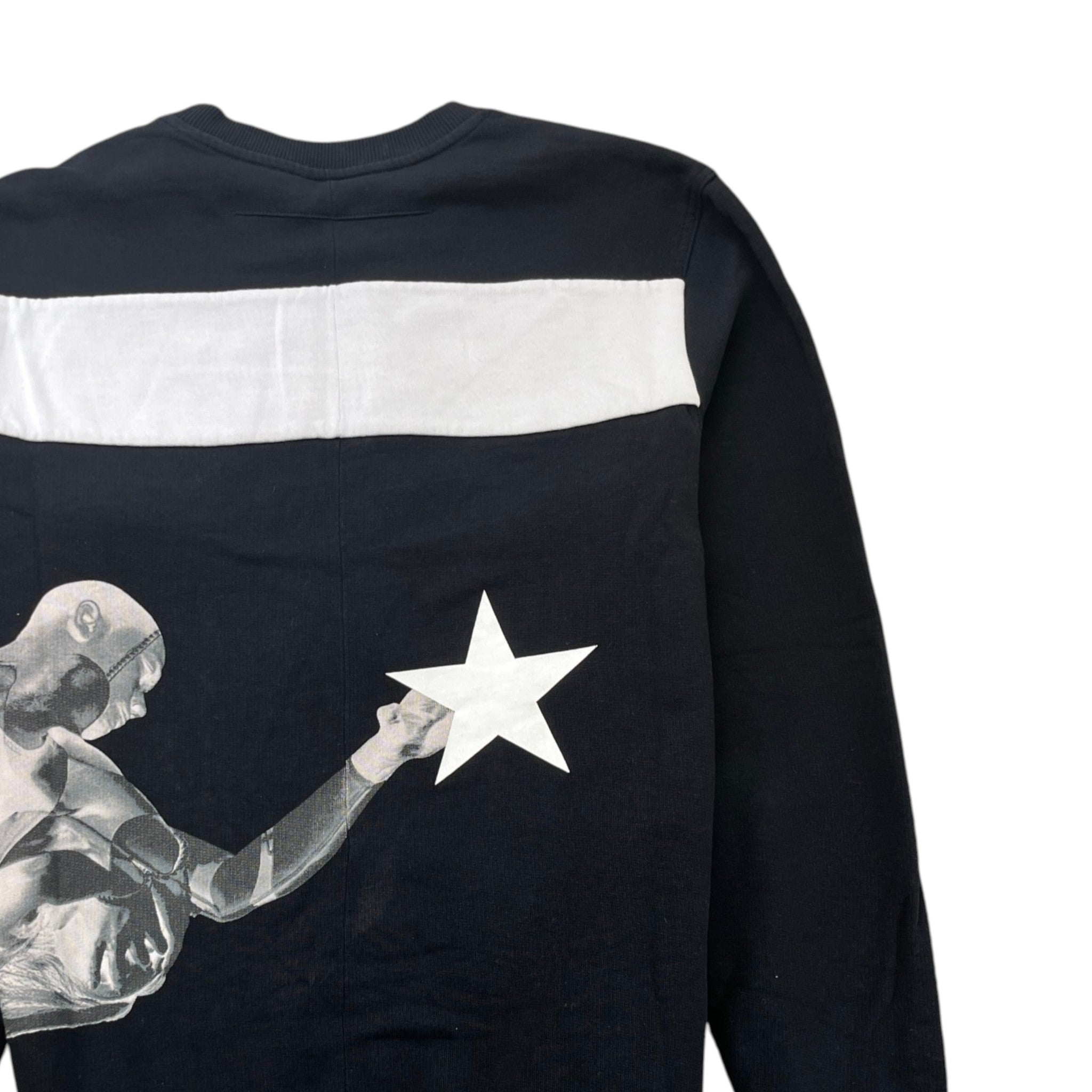 Men's Basketball Star Print Sweatshirt Black Size S