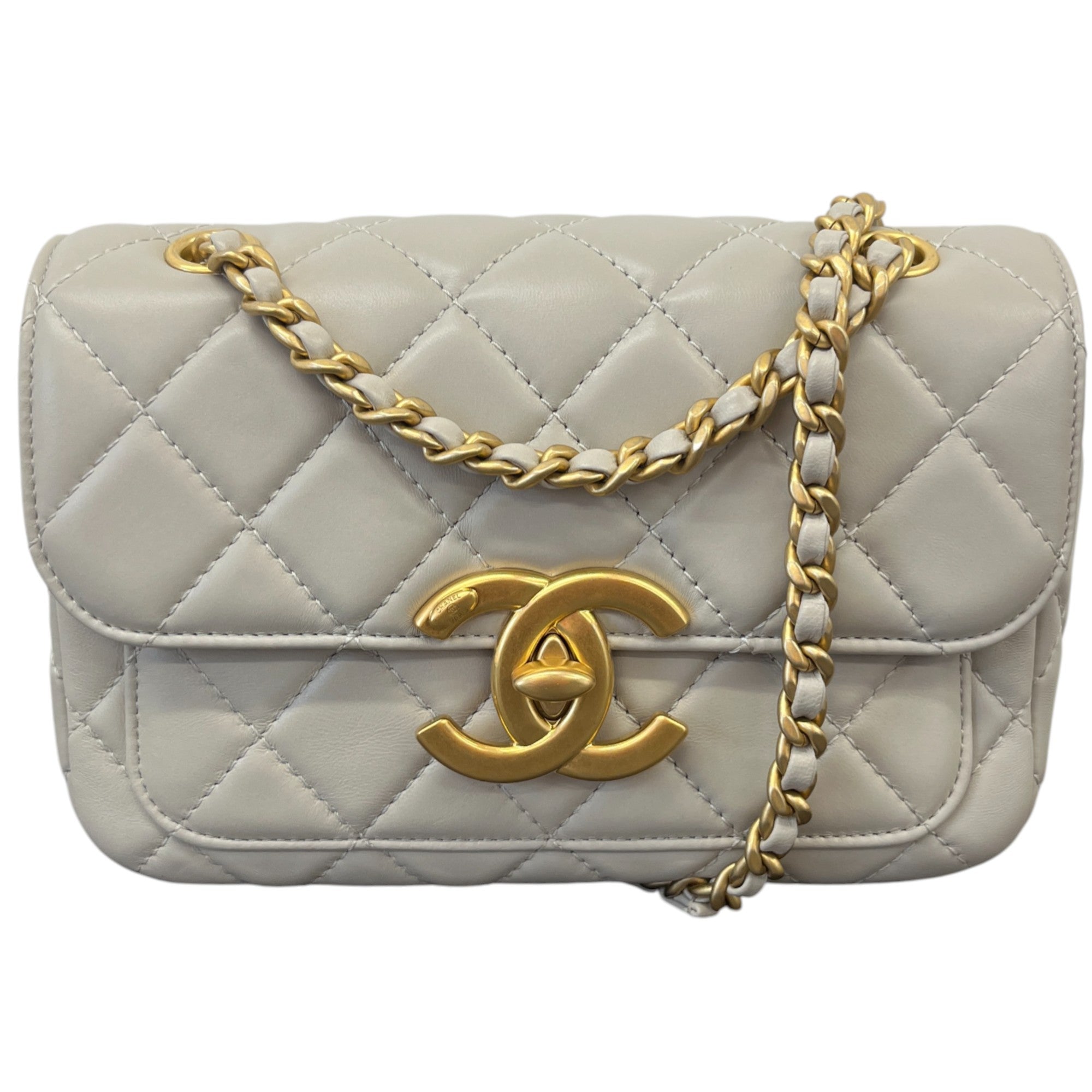 Women's Cc Lambskin Quilted Bag Grey