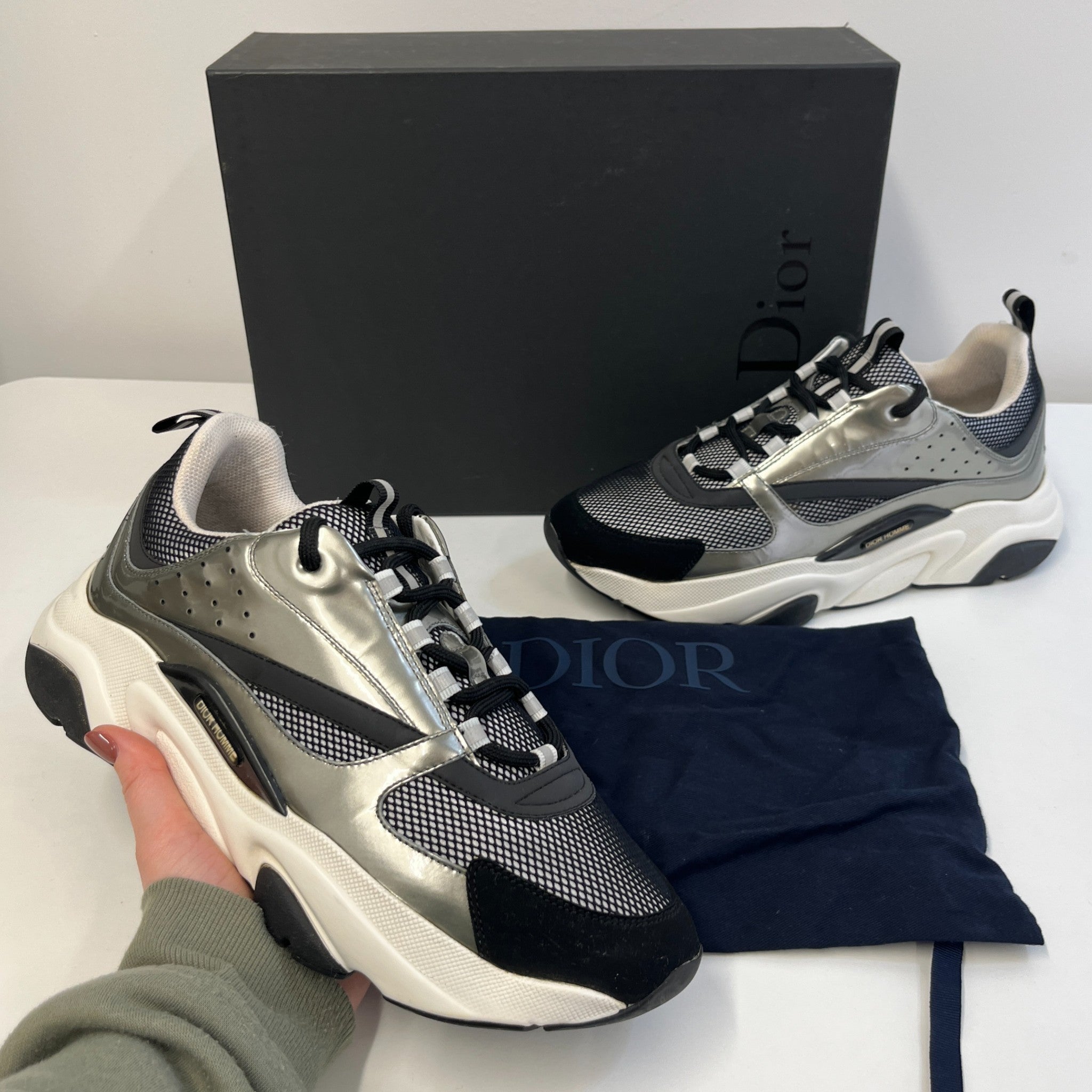 Men's B22 Low Trainers Silver Size EU 42 / UK 8