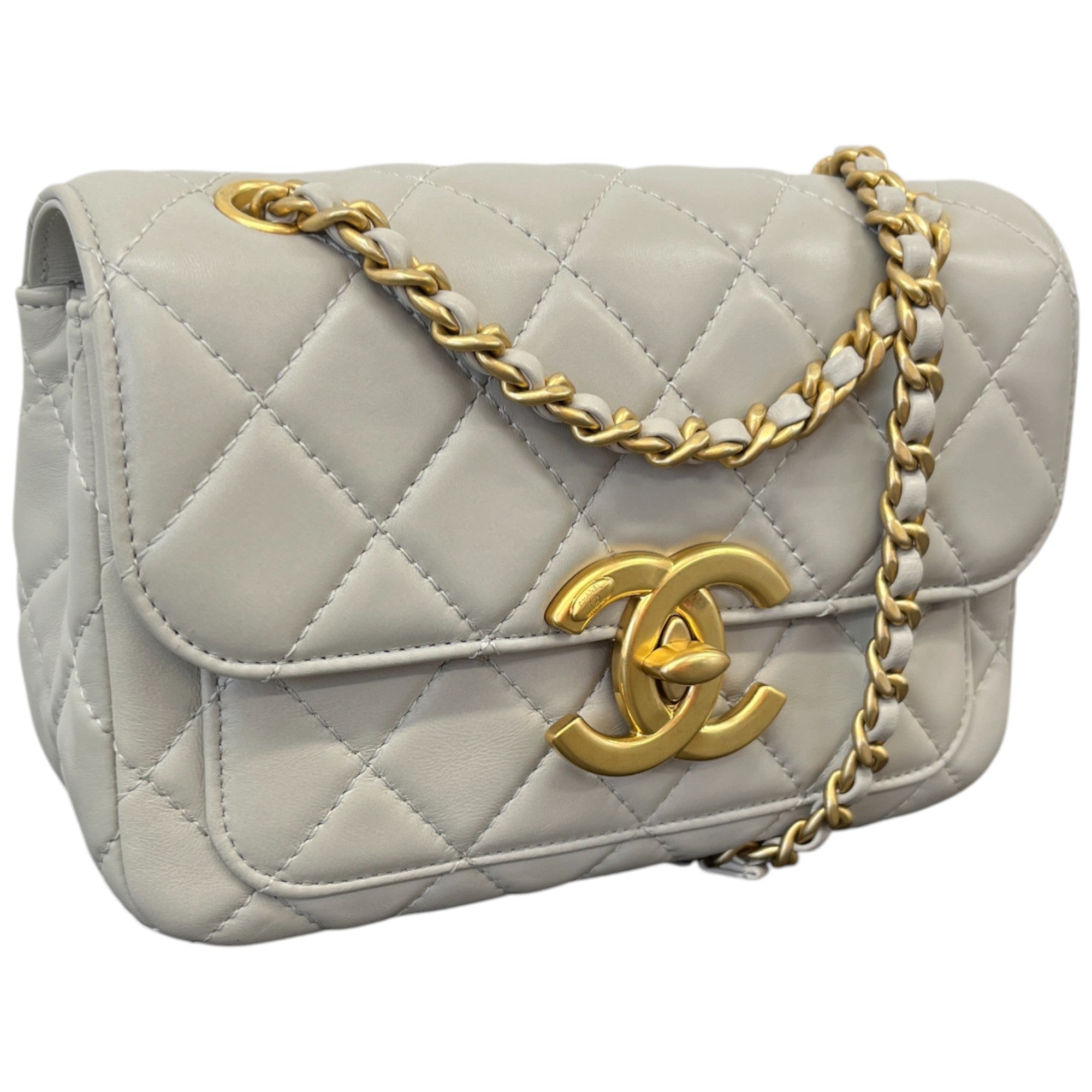 Women's Cc Lambskin Quilted Bag Grey