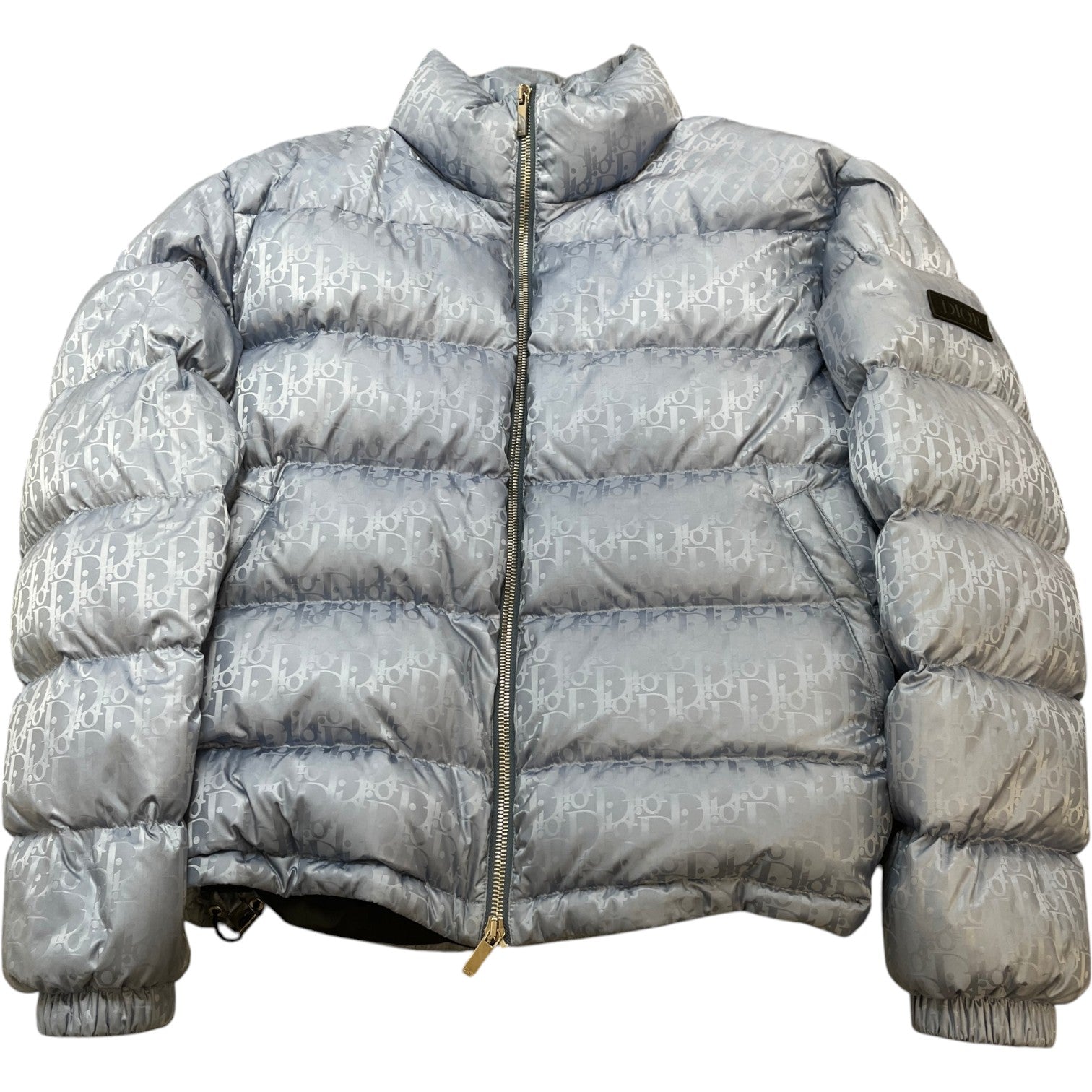 Men's Oblique Bomber Down Jacket Blue Size XXXL