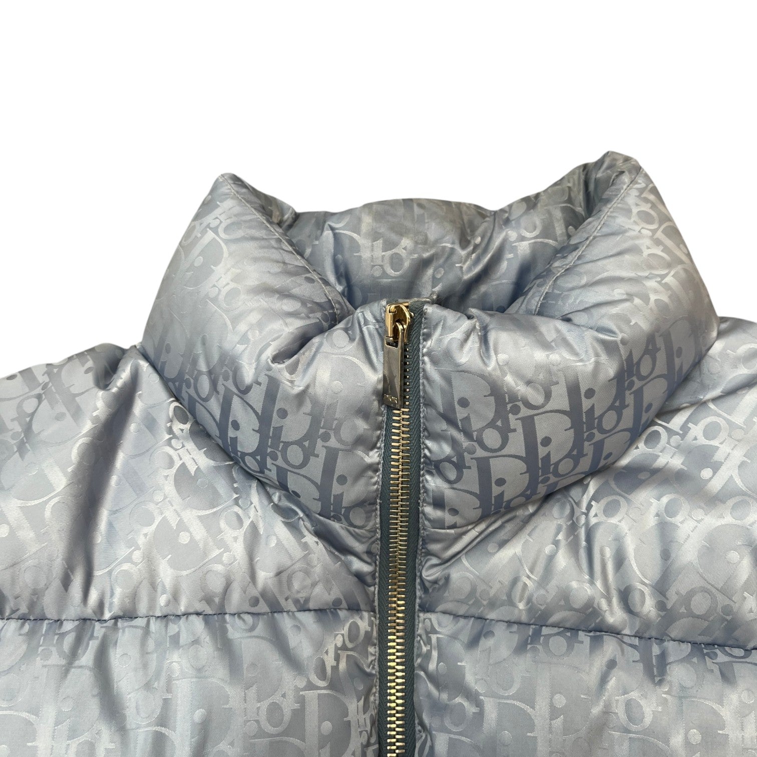 Men's Oblique Bomber Down Jacket Blue Size XXXL