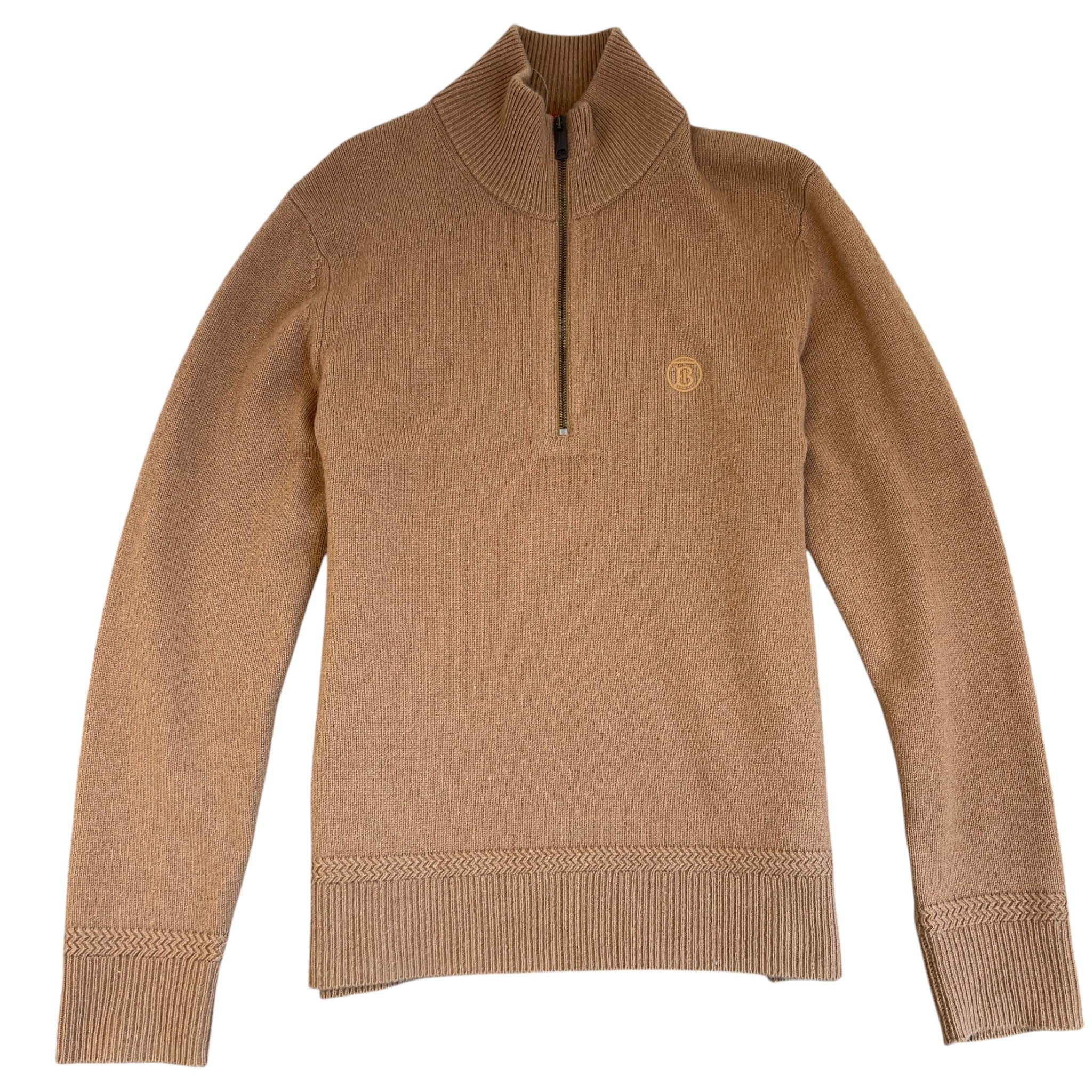 Men's Cashmere Embroidered Logo Sweatshirt Beige Size M