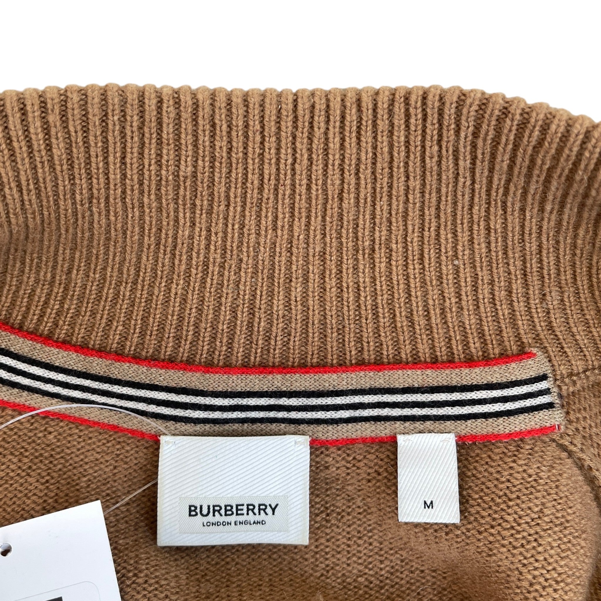 Men's Cashmere Embroidered Logo Sweatshirt Beige Size M