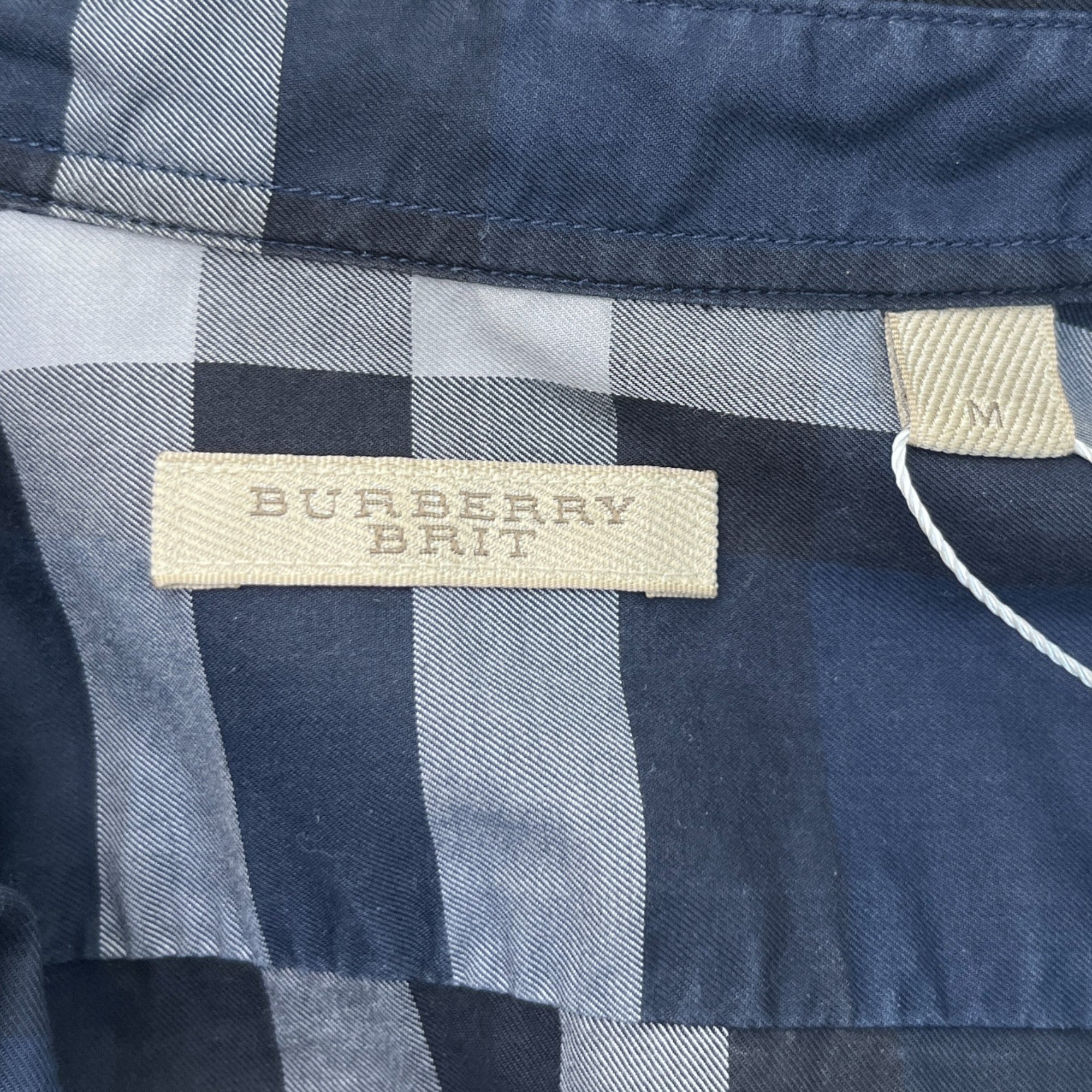 Men's Checked Long Sleeve Shirt Navy Size XS