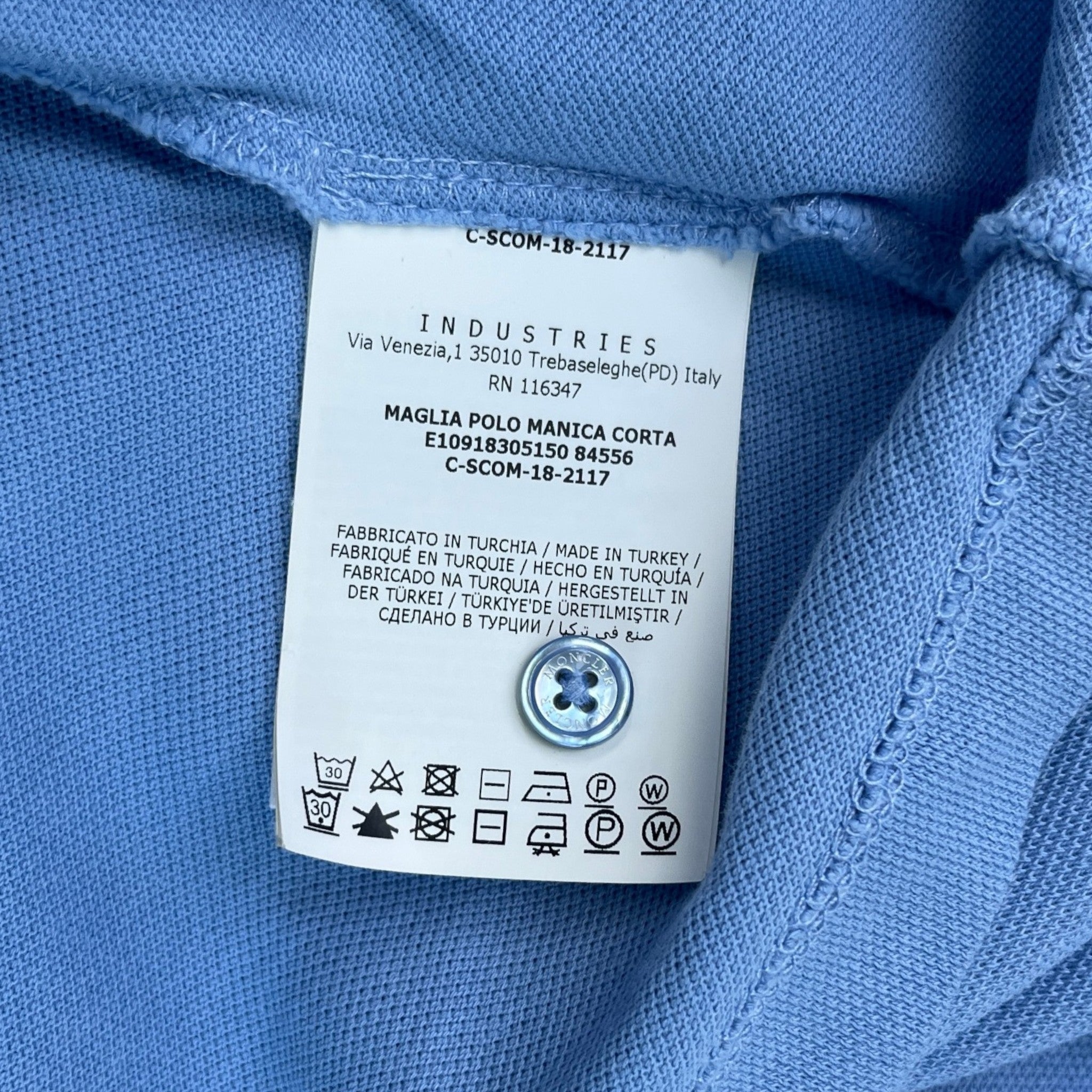 Men's Maglia Polo Shirt Blue Size L