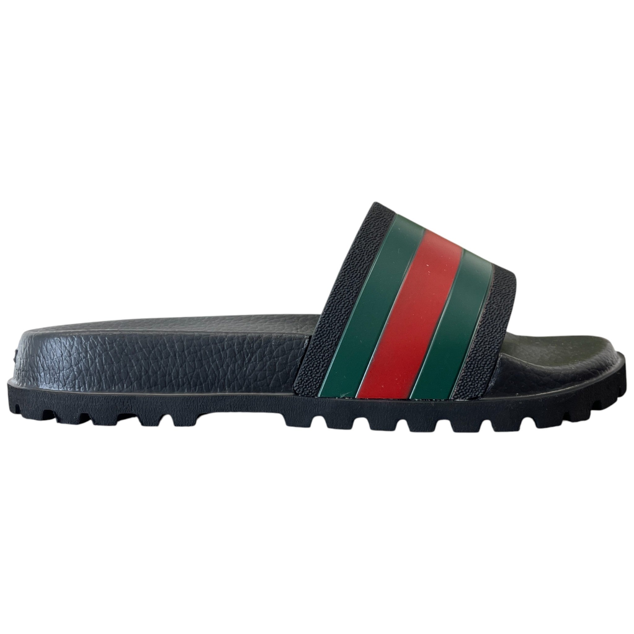 Men's Rubber Web Slides Black Size EU 43 / UK 9