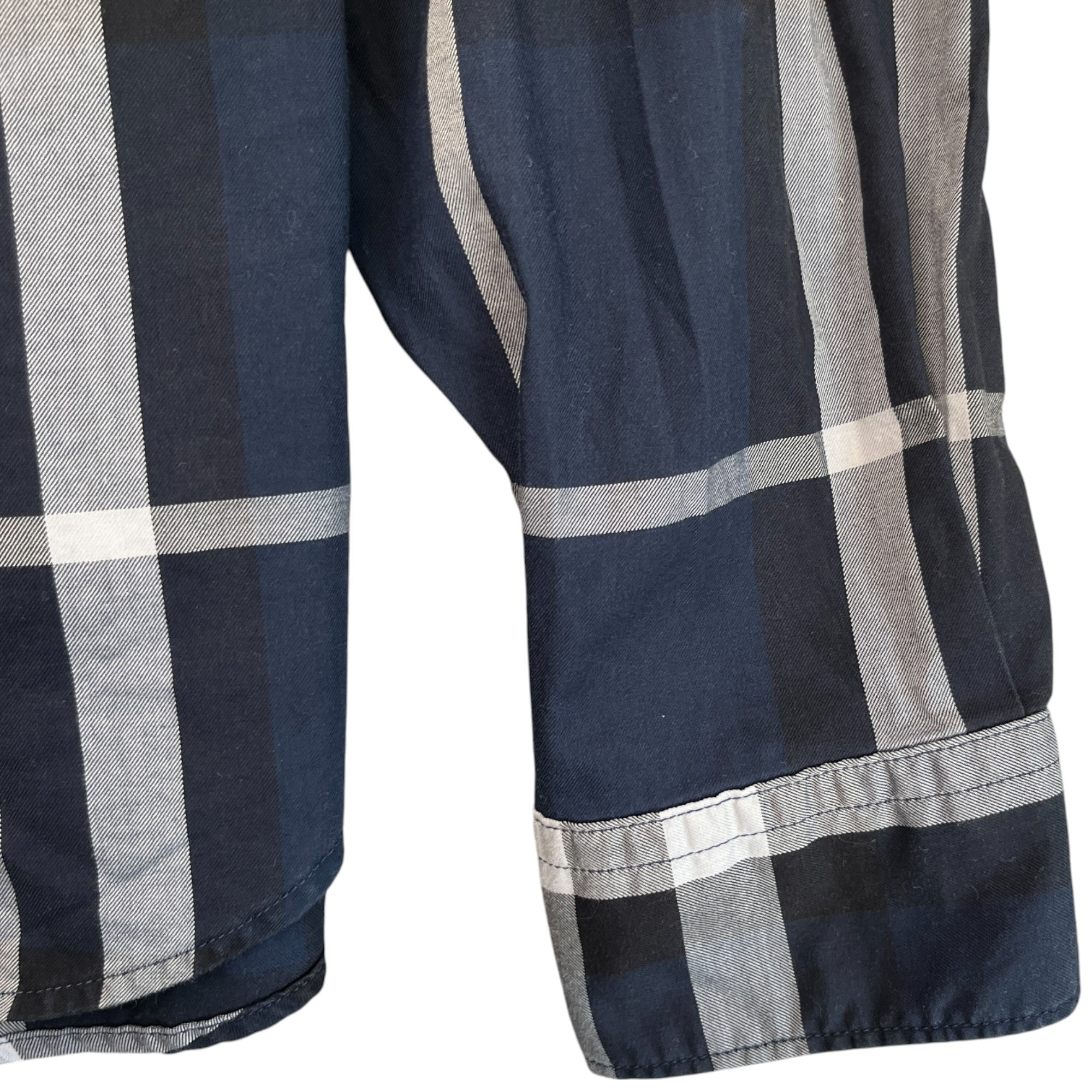 Men's Checked Long Sleeve Shirt Navy Size XS