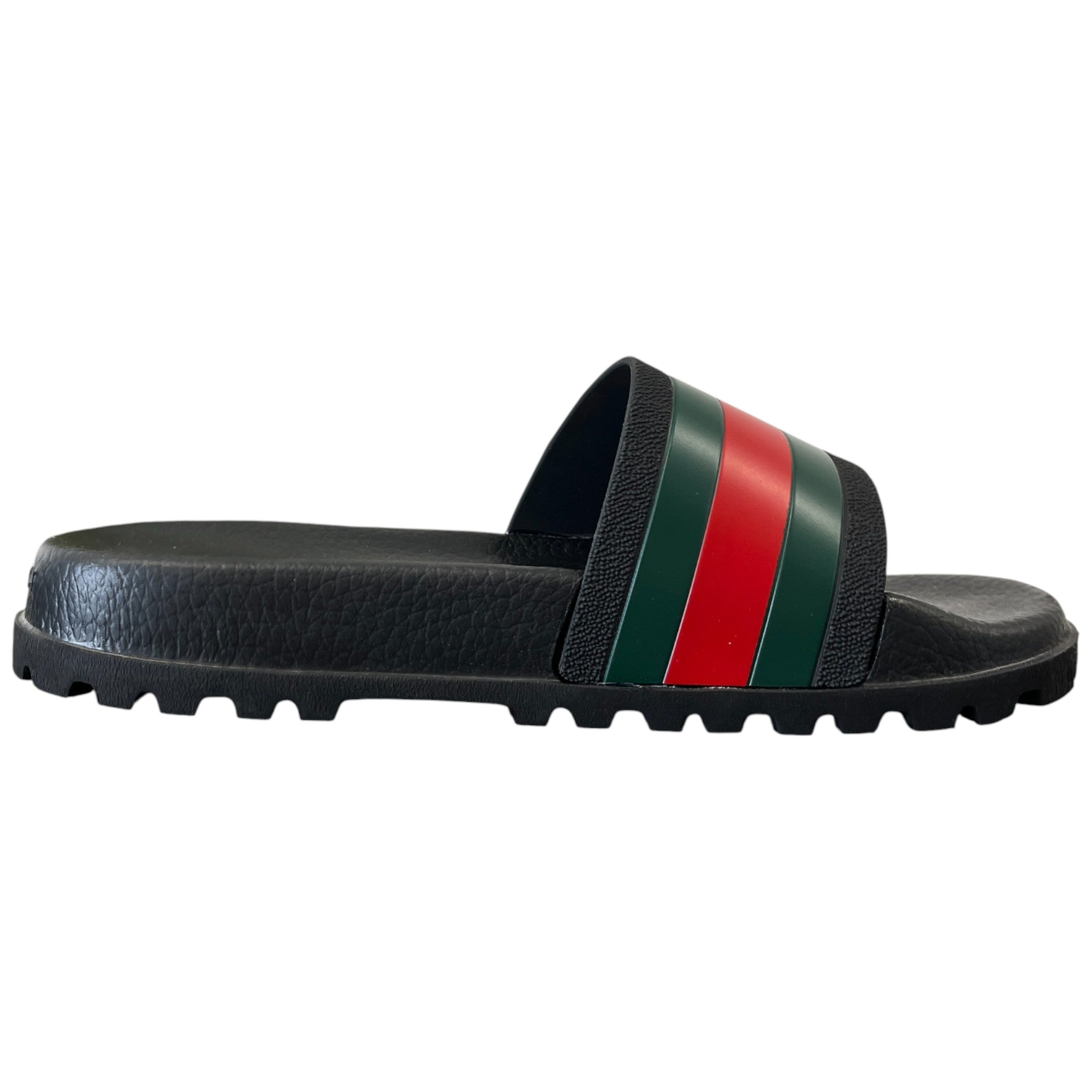 Men's Rubber Web Slides Black Size EU 43 / UK 9